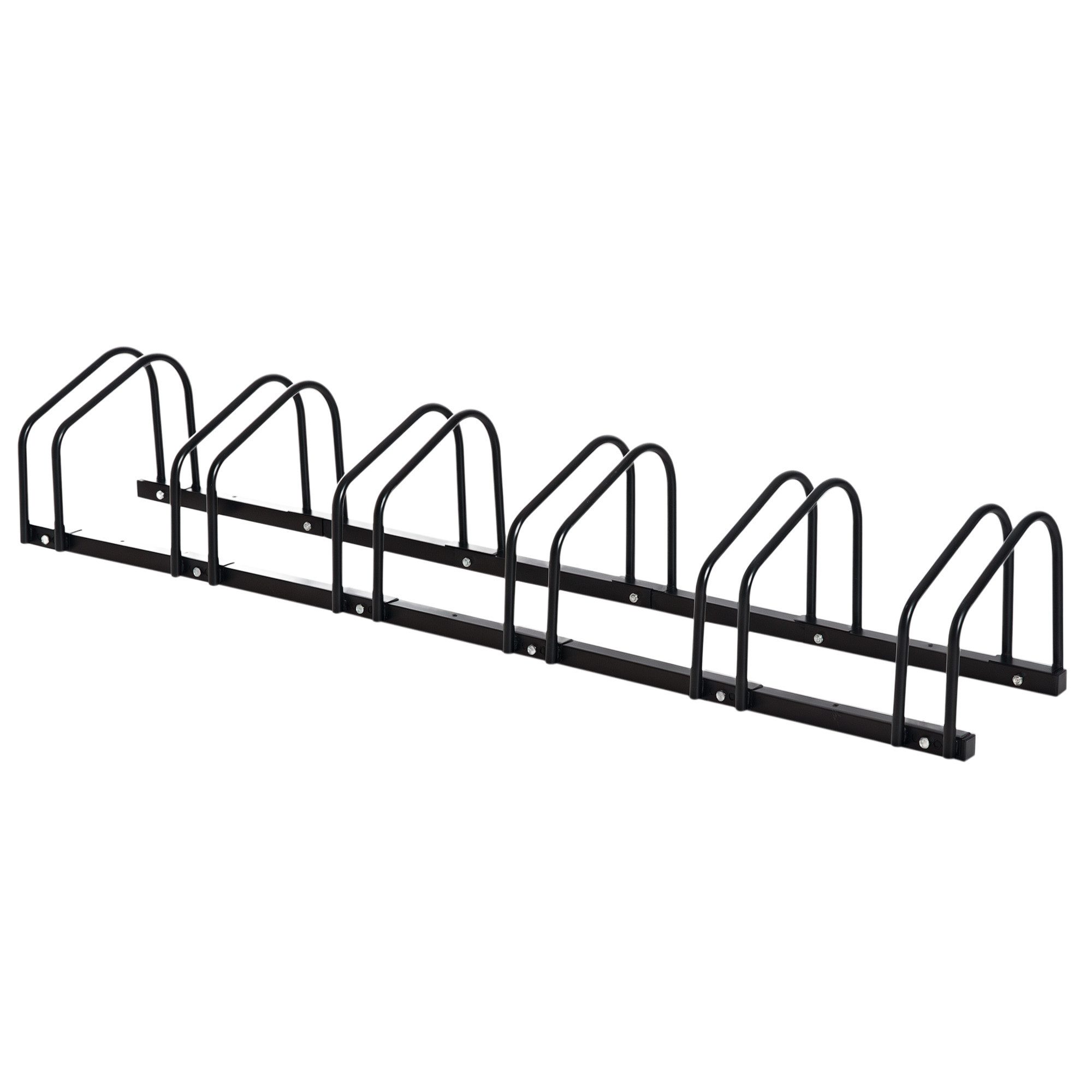 HOMCOM Fahrradständer Aufstellständer, Fahrrad, Ständer, wetterfest, Radstände (Mehrfachständer, 1-St., Radständer), 179L x 33B x 27H cm, Schwarz
