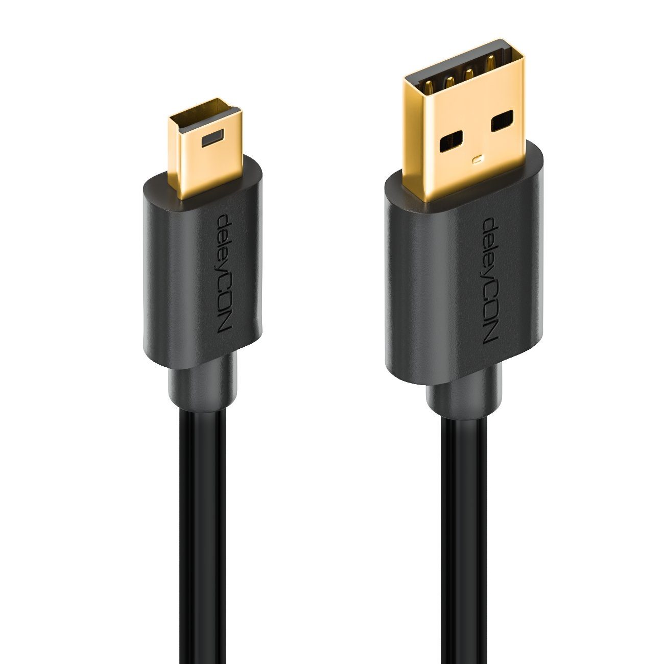 deleyCON deleyCON 1m Mini USB 2.0 Datenkabel - USB A-Stecker zu Mini B-Stecker USB-Kabel