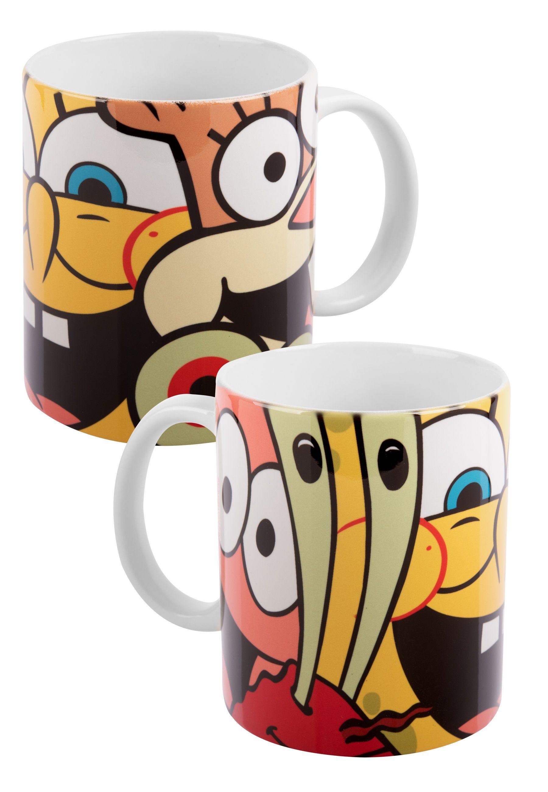 United Labels® Tasse Spongebob - Allover - Kaffeetasse aus Keramik 320 ml, Keramik