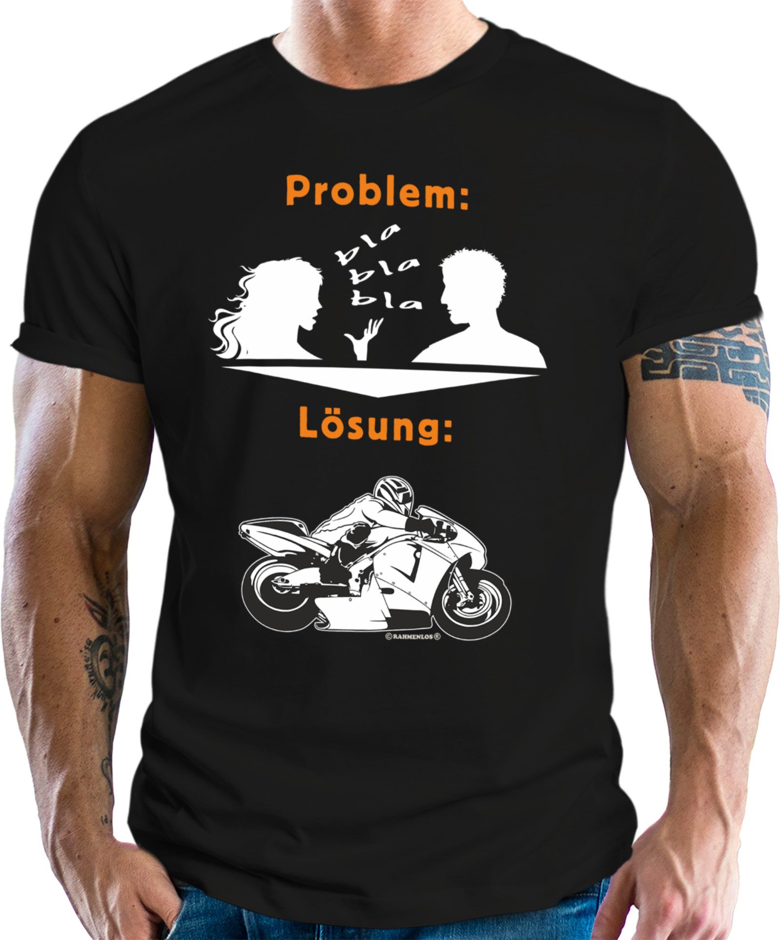 RAHMENLOS® T-Shirt für Biker und Motorrad günstig online kaufen