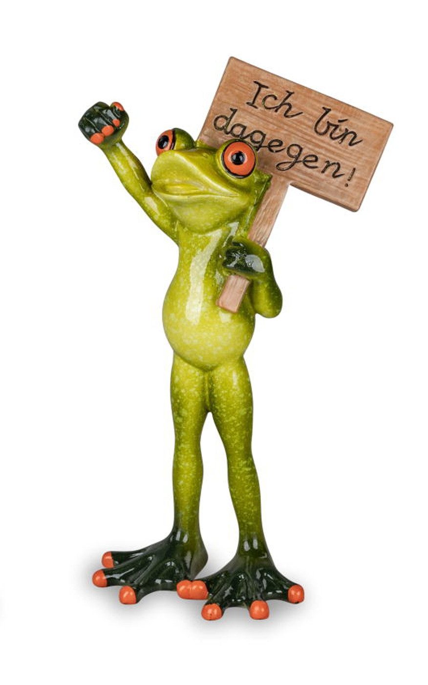 formano Dekofigur Frosch Mann als Demonstrant mit Schild 20 cm Froschfigur günstig online kaufen