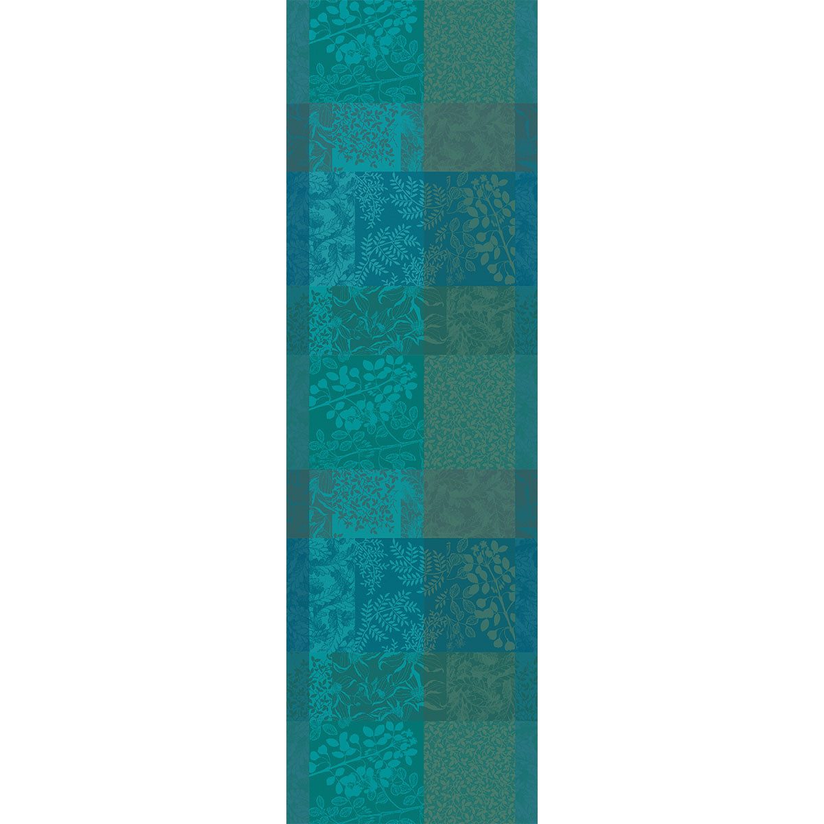 Garnier Thiebaut Tischläufer Tischläufer Mille Rameaux Emeraude 55x180 cm, jacquard-gewebt