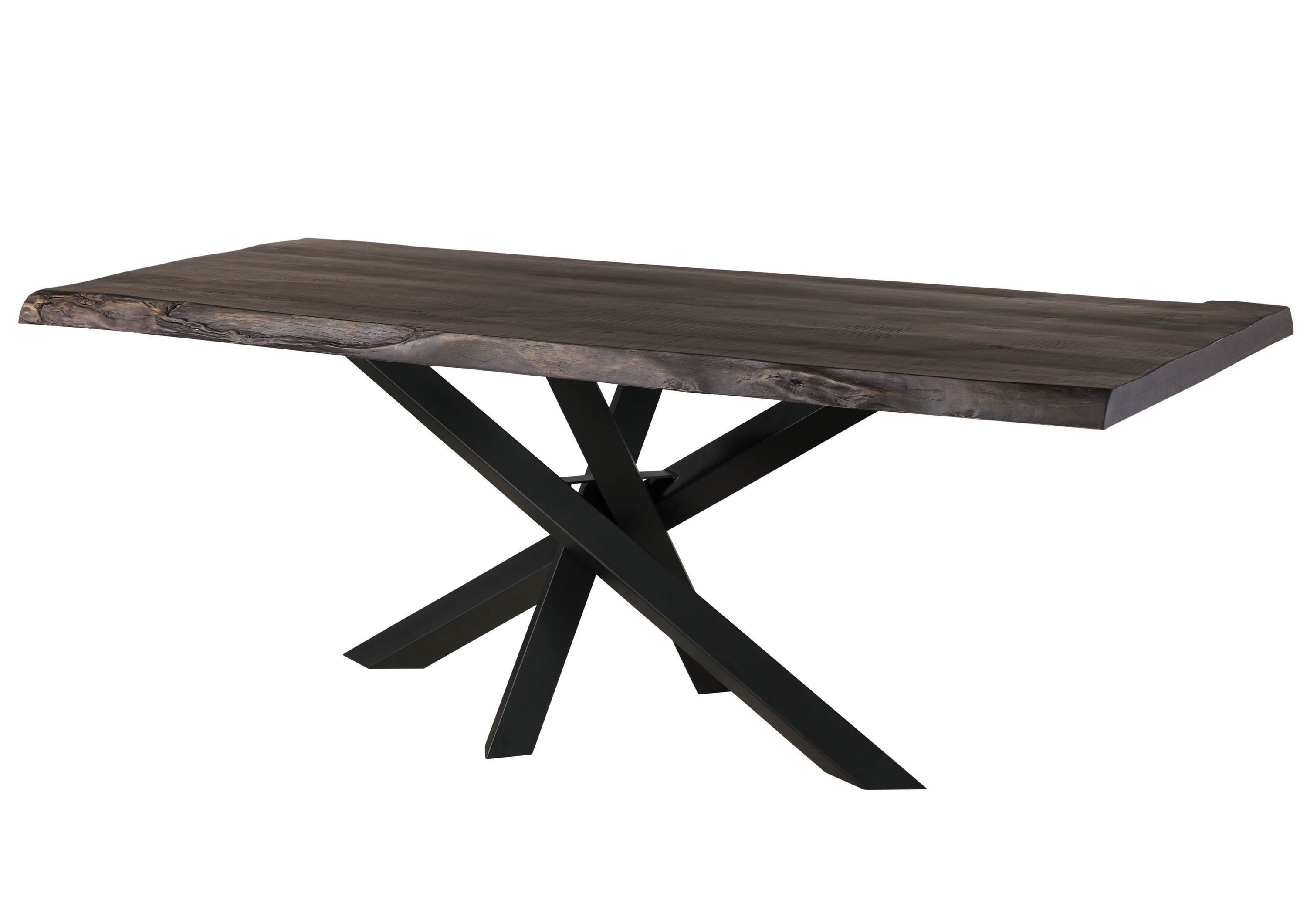 Massivmoebel24 Baumkantentisch FREEFORM (Mango 180x90x79 grau günstig online kaufen