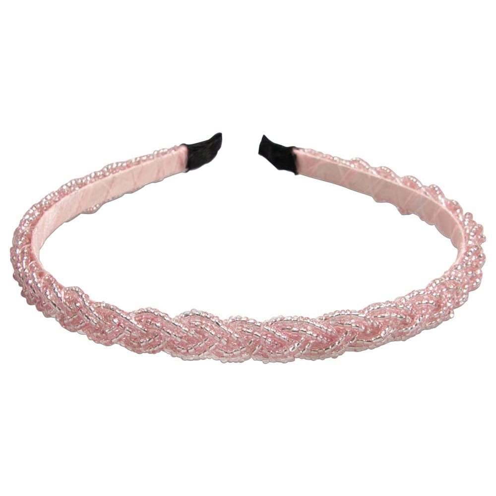 Alpenflüstern Haarreif Perlen-Haarreif Flechtoptik rosa-rose