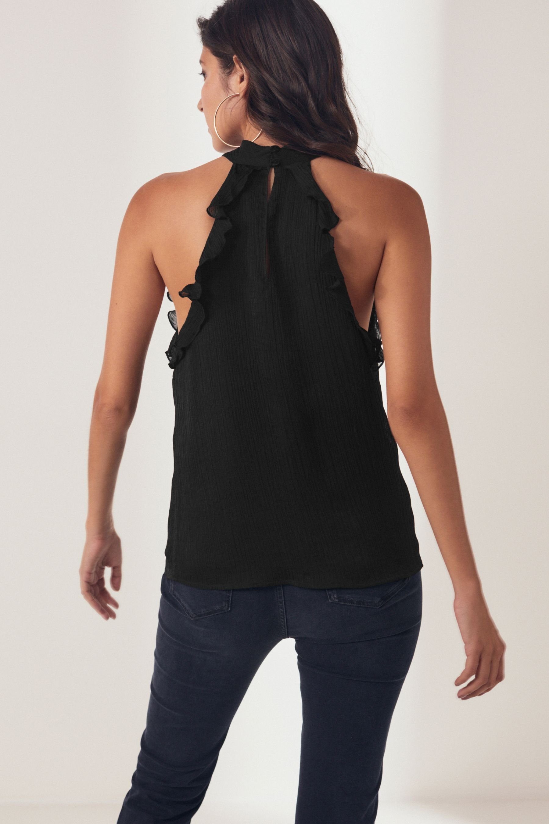 Next Blusentop Ärmellose Bluse mit Rüsche günstig online kaufen