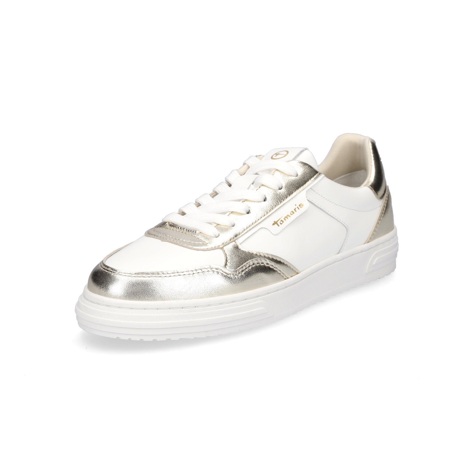 Tamaris Damen Sneaker weiß gold Sneaker