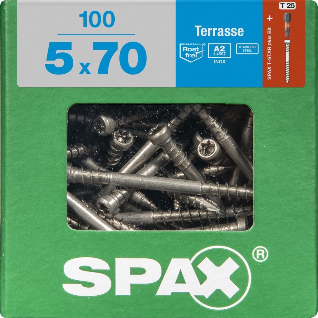 SPAX Terrassenschraube Spax Terrassenschrauben 5.0 x 70 mm TX 25 - 100