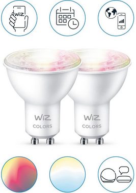 WiZ »White&Color 50W GU10 Reflektor Tunable matt Doppelpack« LED-Leuchtmittel, GU10, Farbwechsler