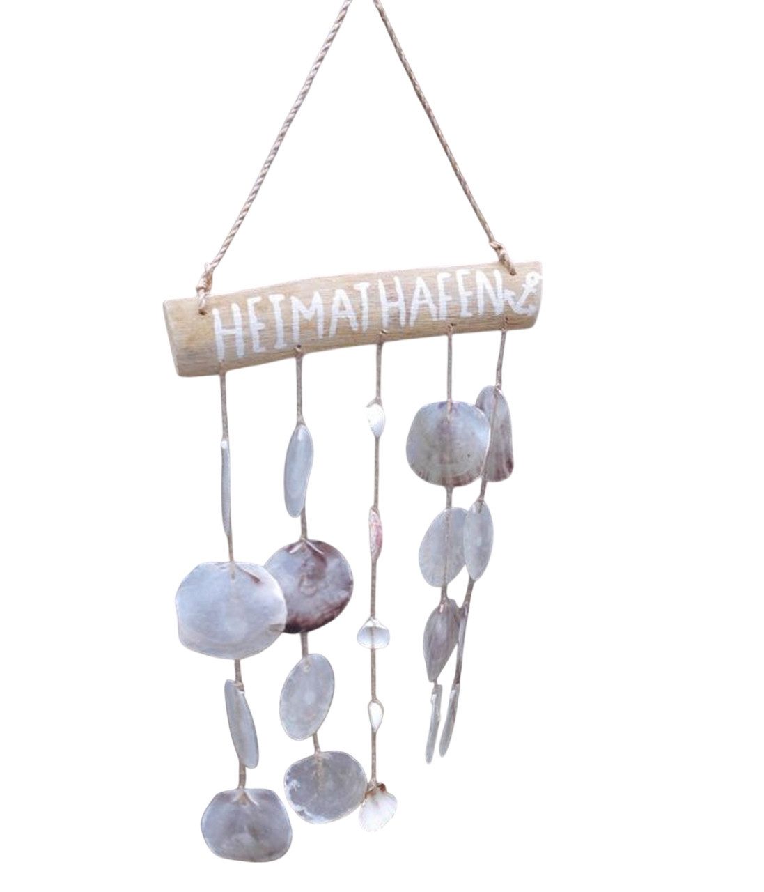 Deko-Impression Dekohänger Girlande Windspiel Heimathafen Perlmutt Grau-und Naturtöne 70 cm (1 St)
