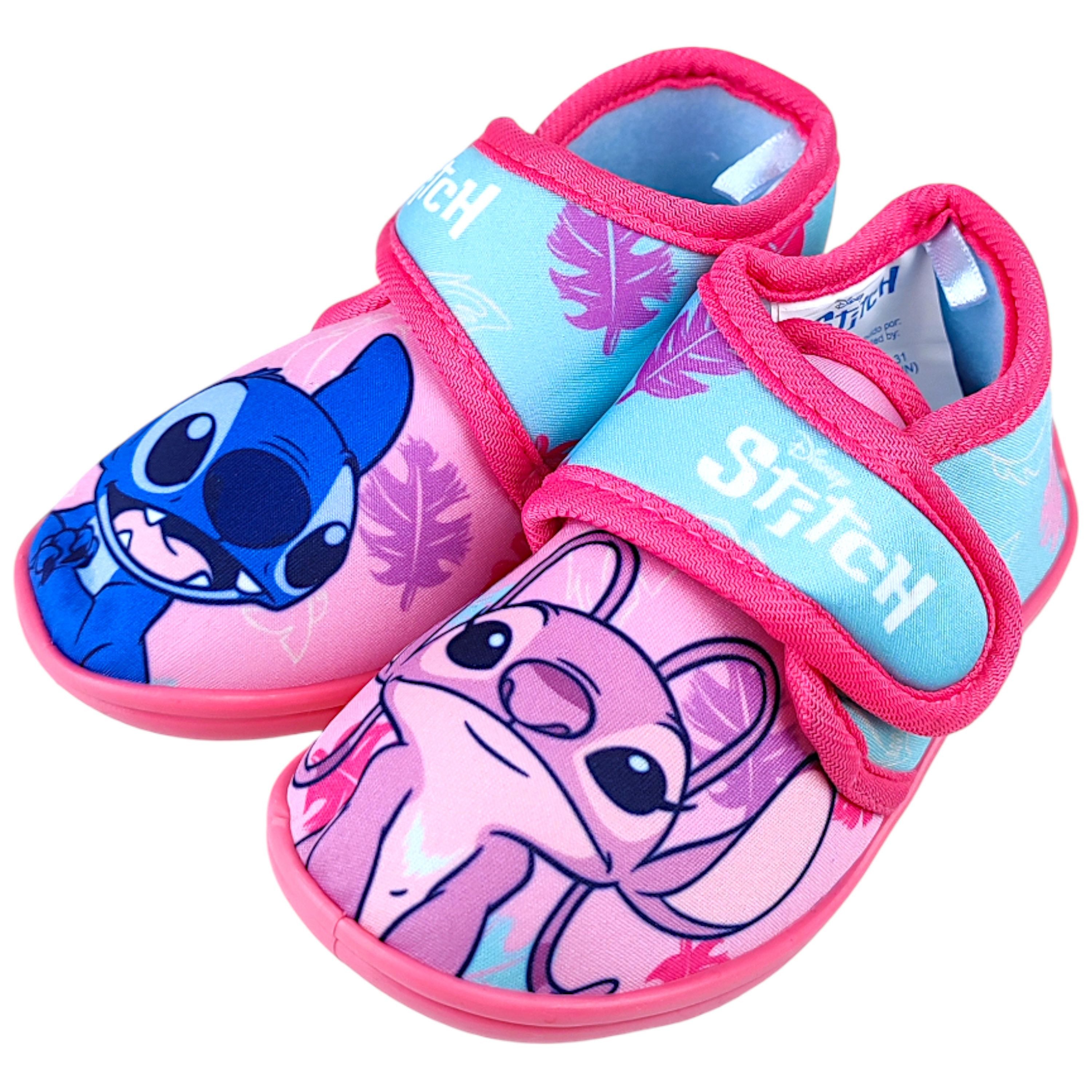 Lilo & Stitch Stitch & Angel Hausschuh Mädchen Pantoffeln mit Klettverschluss Gr. 22-27