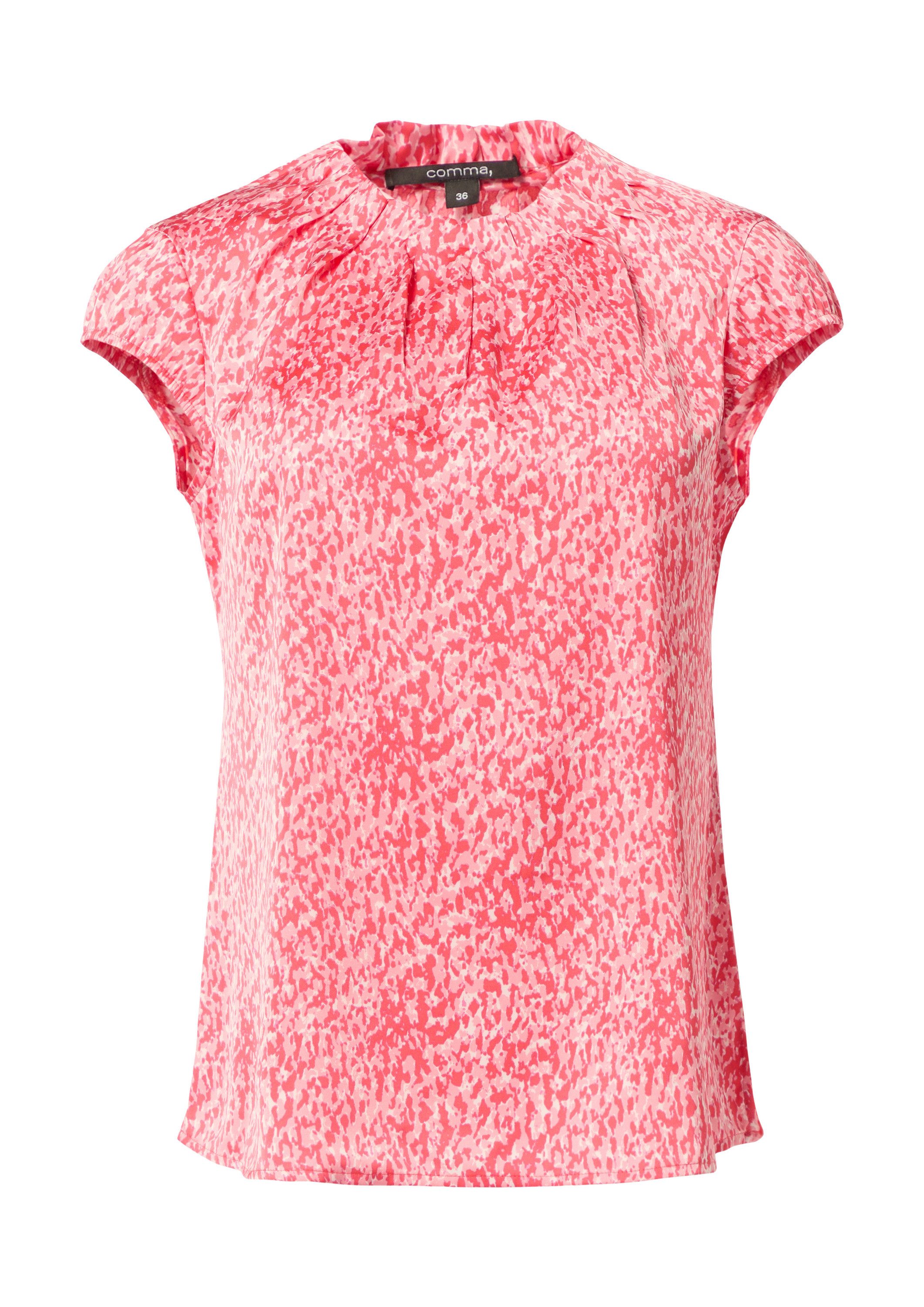 comma Kurzarmbluse Bluse Satinbluse mit Kappärmeln günstig online kaufen