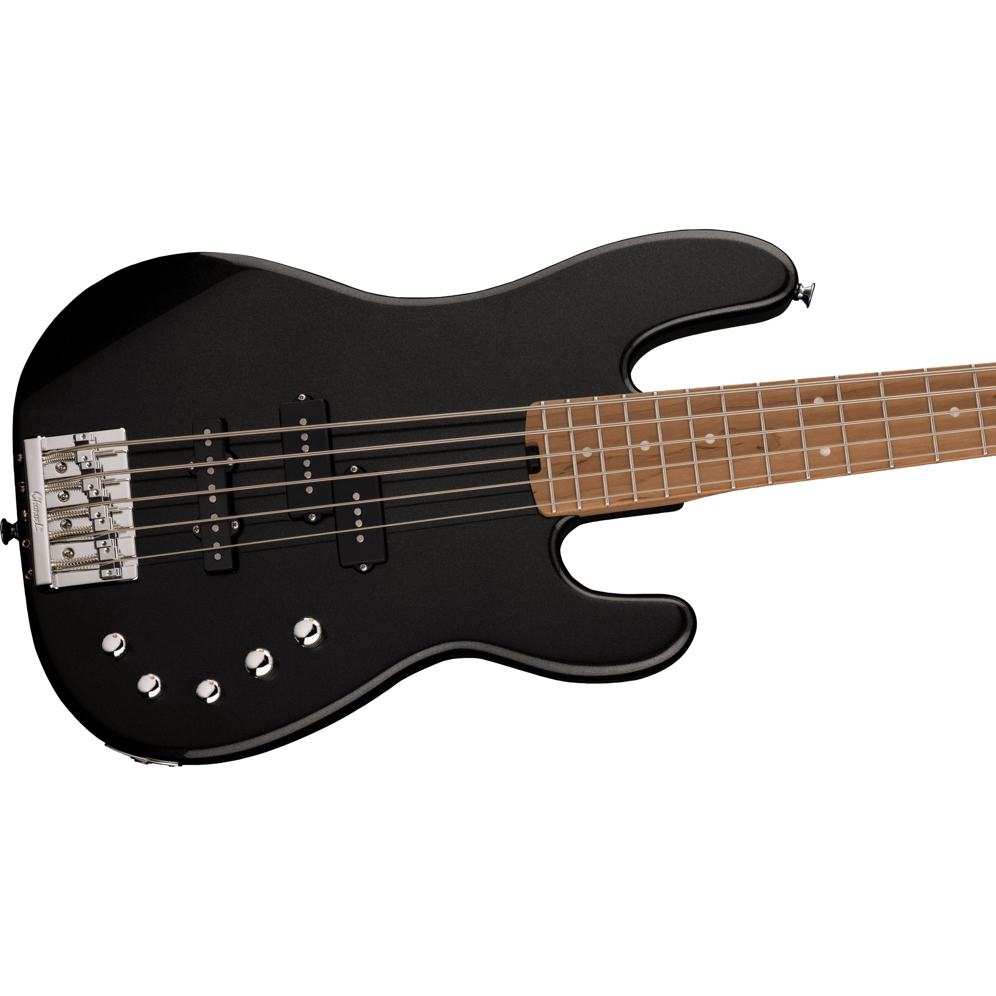 Charvel E-Bass, E-Bässe, 5-Saiter E-Bässe, Pro-Mod San Dimas Bass PJ V CM Metallic Black - E-Bass