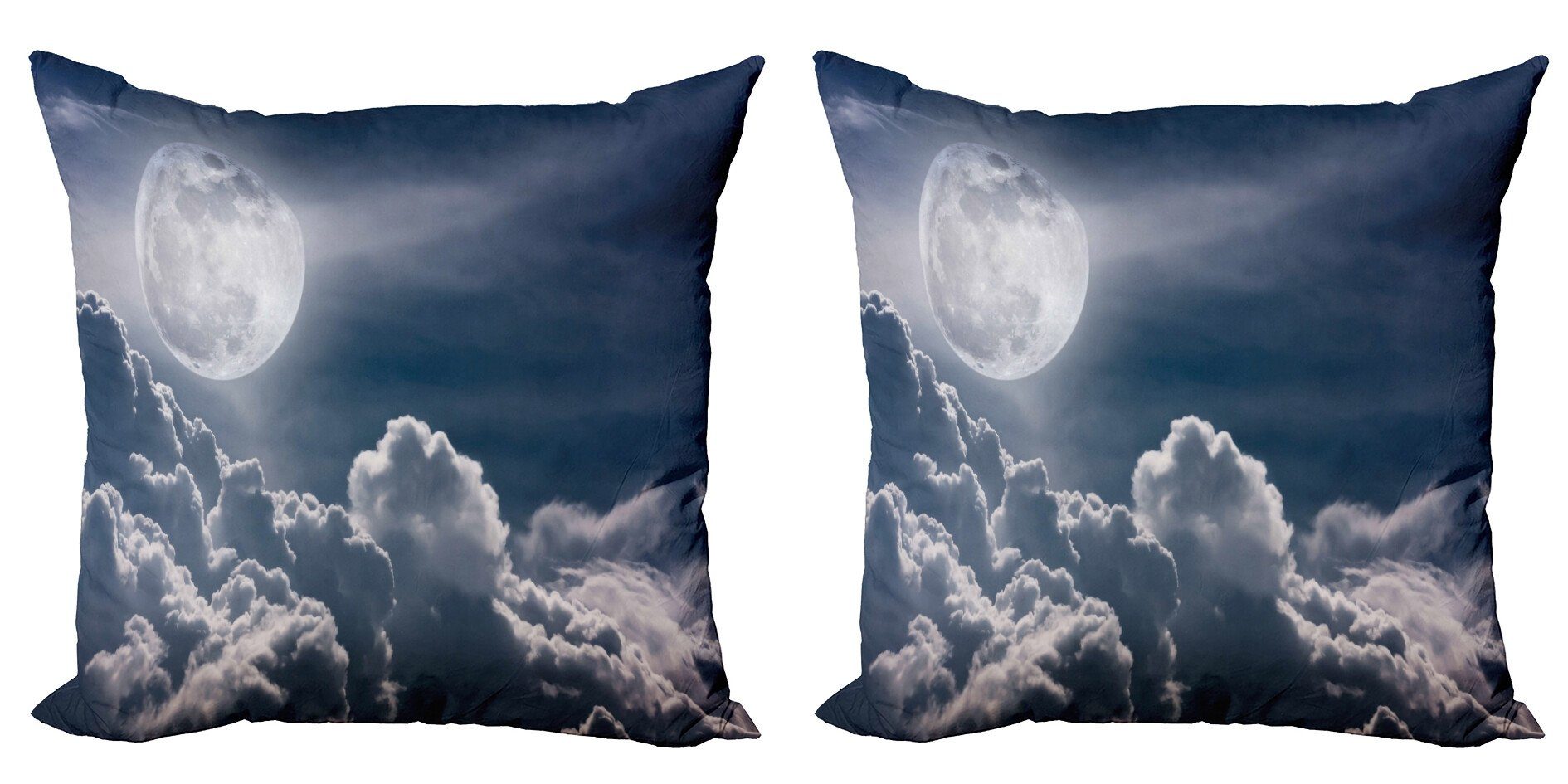 Abakuhaus Nachthimmel Digitaldruck, Stück), Moon Celestial Doppelseitiger (2 Foto Full Accent Modern Kissenbezüge