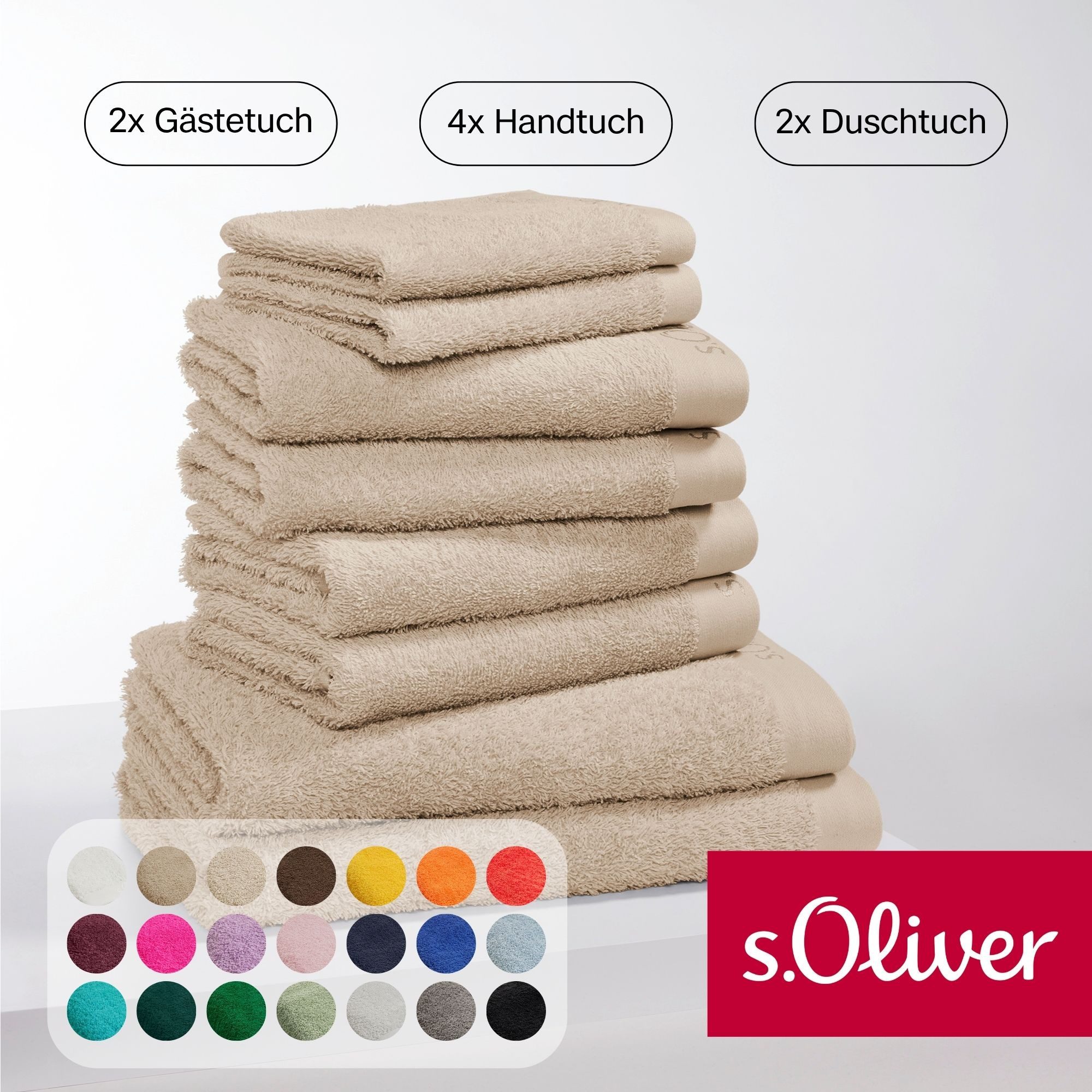 s.Oliver Handtuch Set s.Oliver, Premium Qualität, 600 gr/m², Walkfrottier ( günstig online kaufen