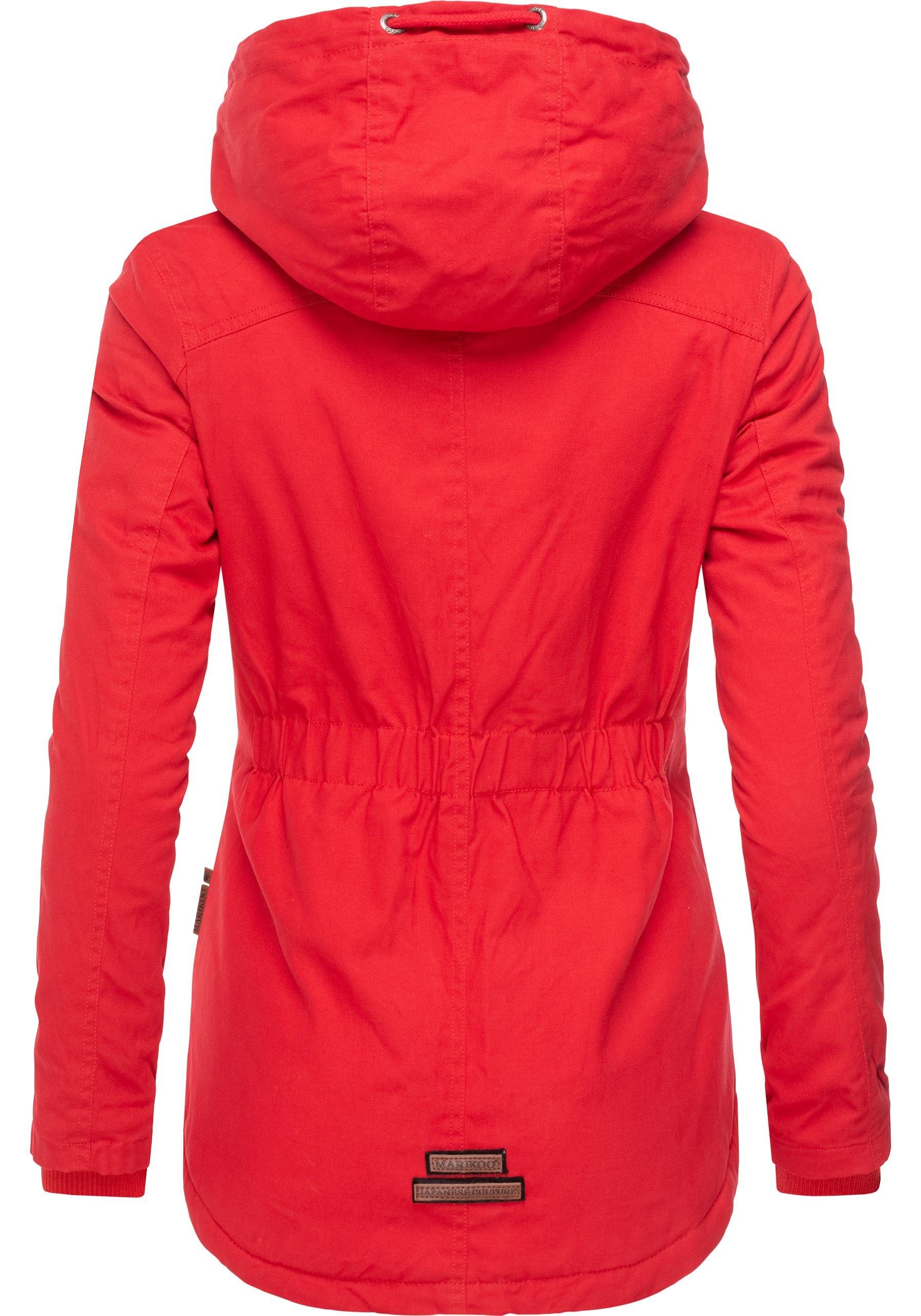 Marikoo Winterjacke Bikoo sportliche Damen Outdoor Baumwolljacke mit Kapuze