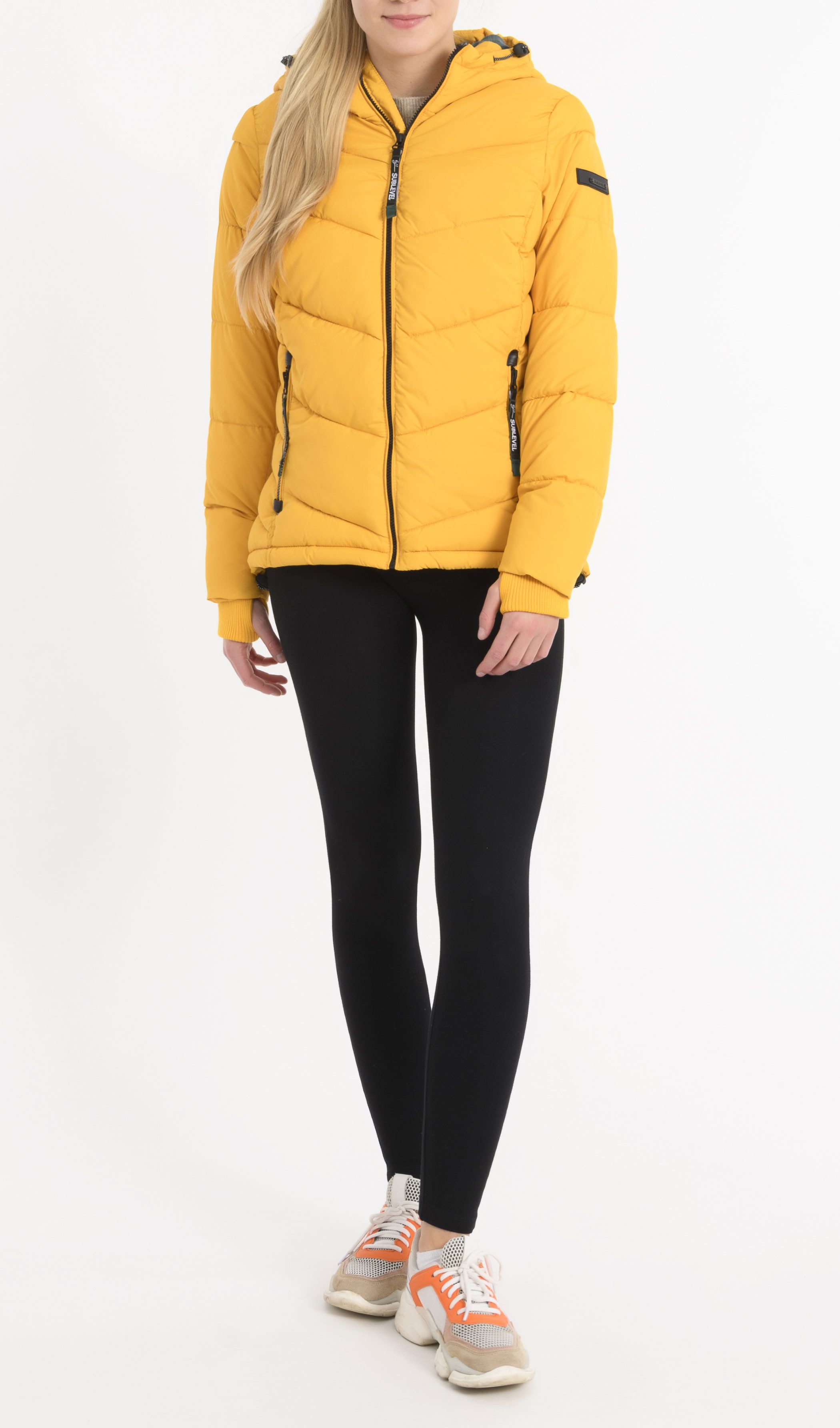 SUBLEVEL Steppjacke Damen mit Kapuze gefütterte Winter Jacke