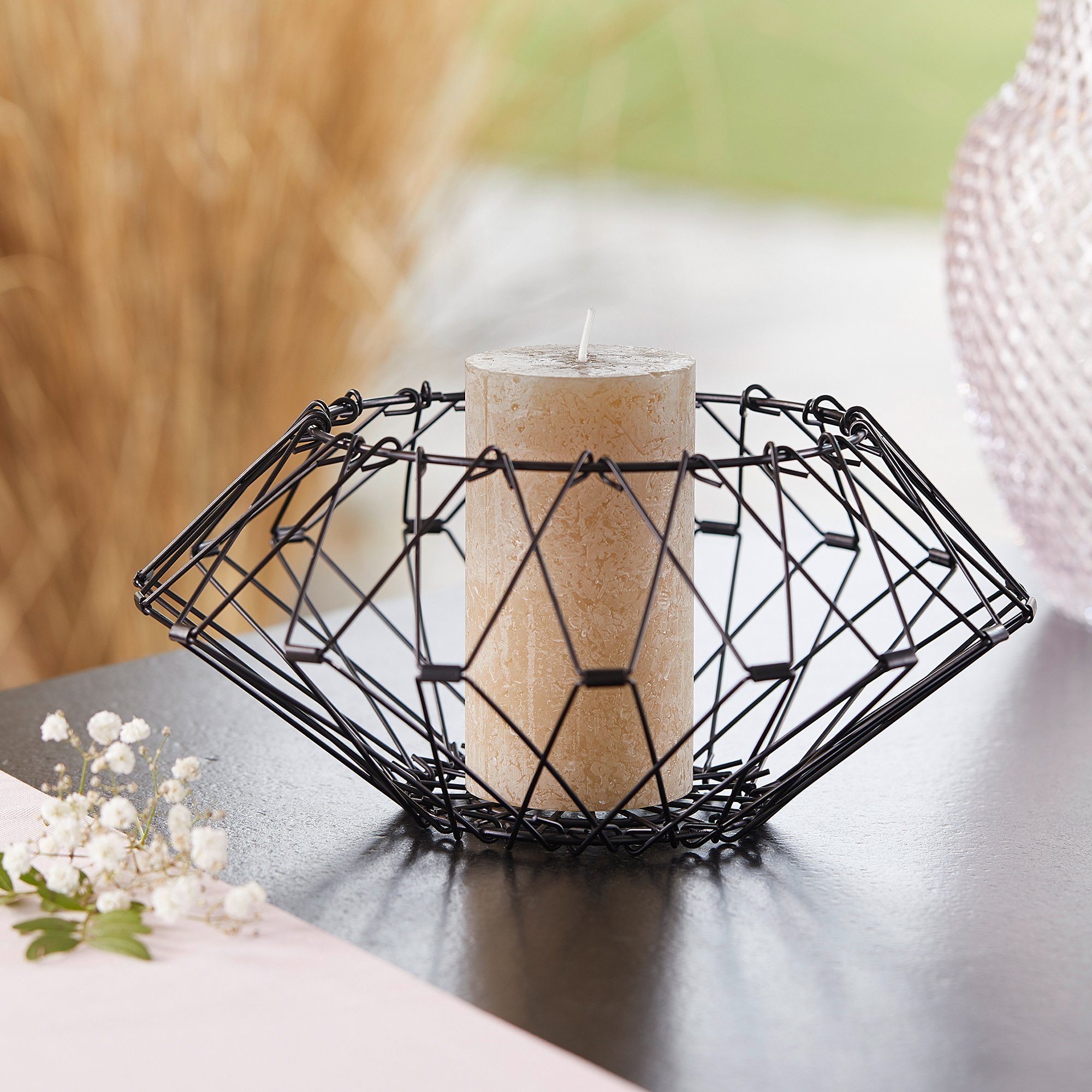 STONELINE Obstschale Flexi Korb, Metall, faltbar