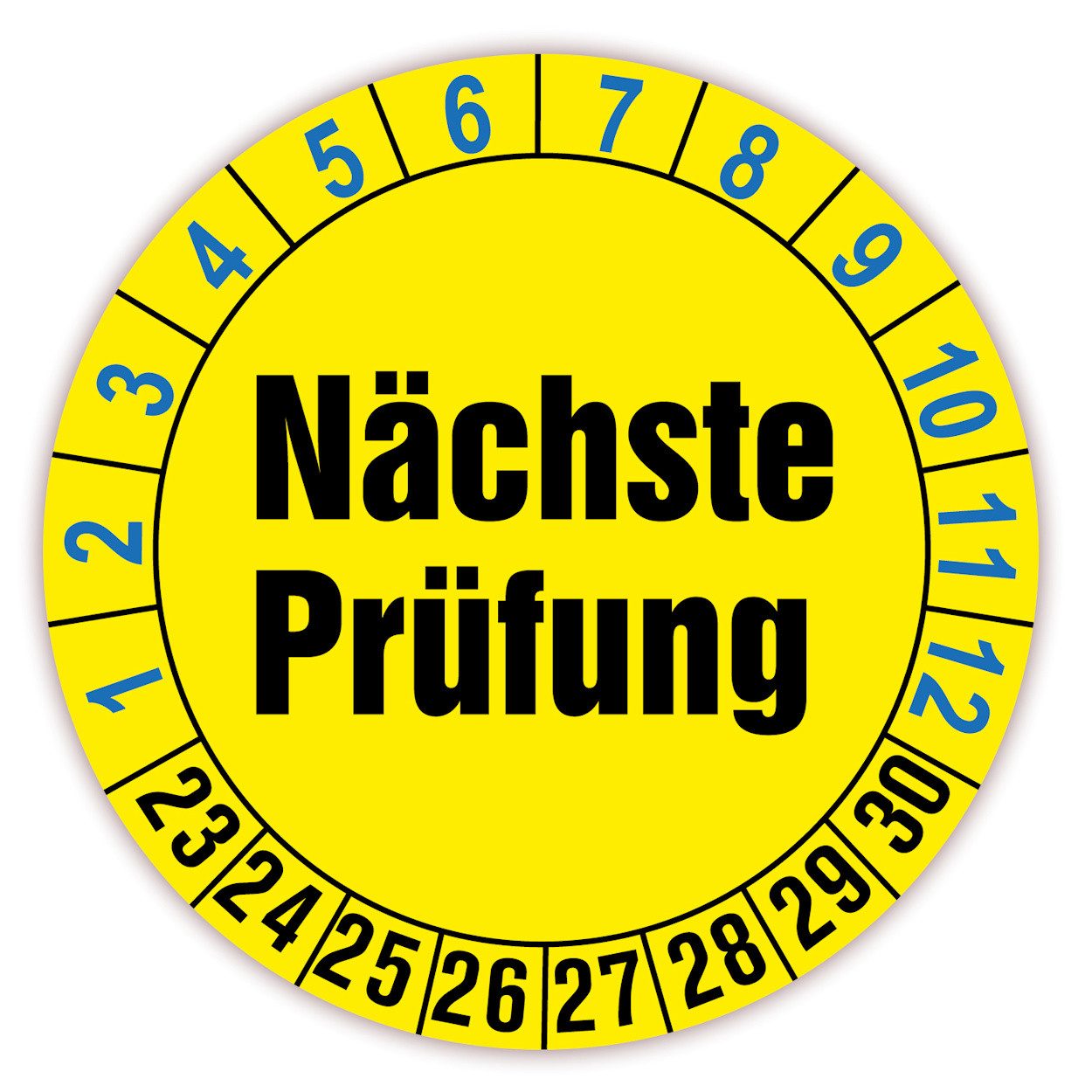 LYSCO Hinweisschild Prüfplaketten für 8 Jahre und 12 Monate, Ø 30 mm, (versch. Jahre und Farben verfügbar, 250 St., Prüfaufkleber, Prüfetiketten), Folienaufkleber mit UV-Schutzlackierung
