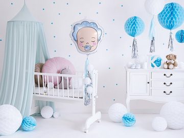 partydeco Luftballon, Folienballon Baby Junge 40x45cm blau beige