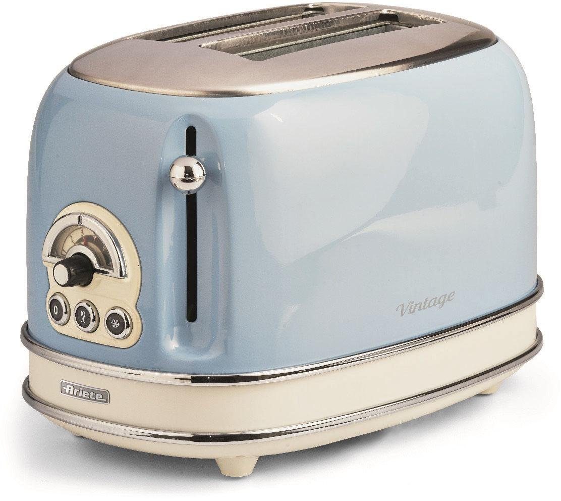 Ariete Toaster Vintage, 2 kurze Schlitze, für 2 Scheiben, 815 W, blau