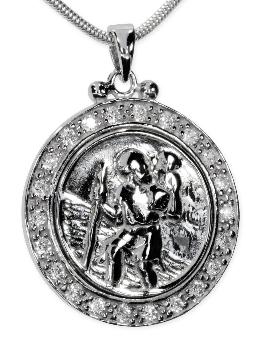 StoneTrip Kettenanhänger Silber 925 Anhänger, Heiliger Christopherus