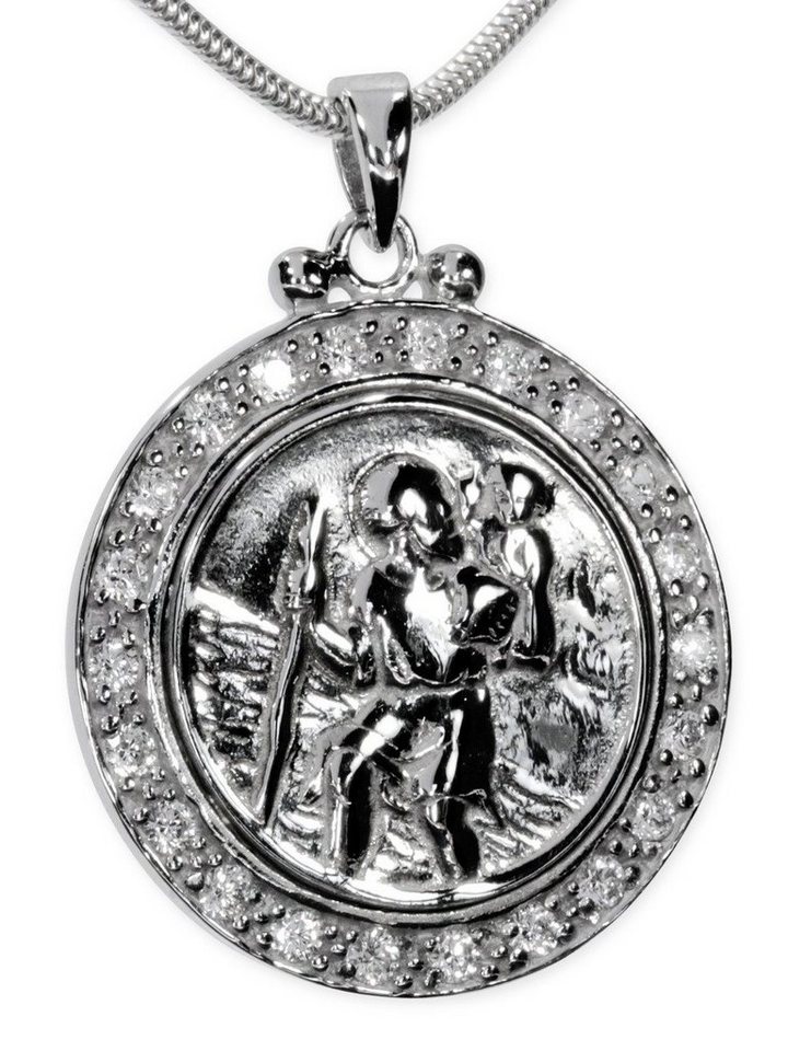 StoneTrip Kettenanhänger Heiliger Christopherus Anhänger, 925 Silber