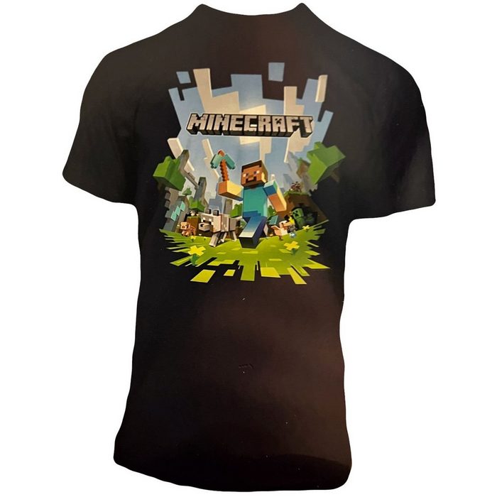 Minecraft Print-Shirt MINECRAFT T-Shirt Running dunkelblau 12/13 Jahre XL