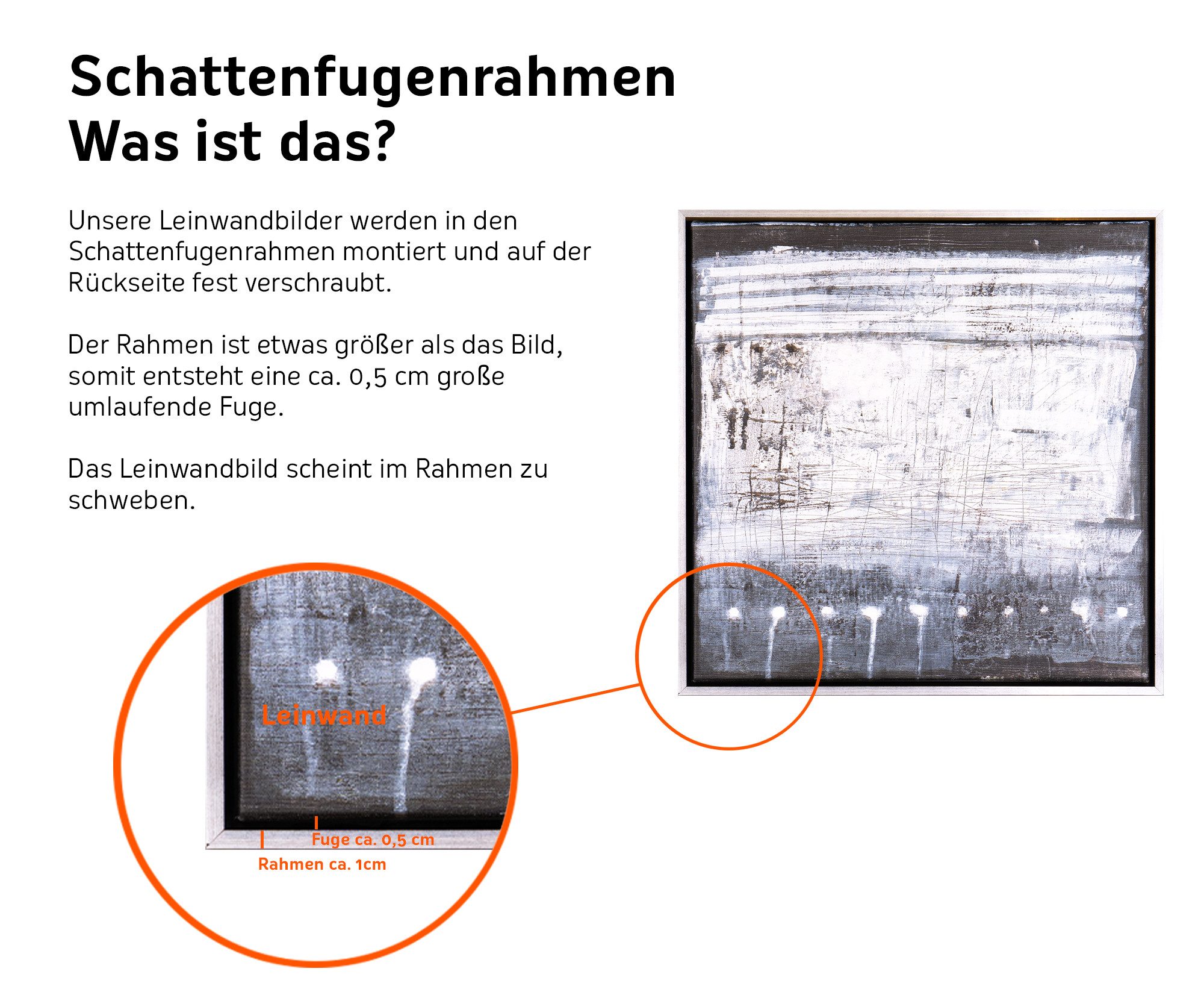 queence Leinwandbild Abstrakte Kunst, Abstrakt, mit einem Schattenfugenrahmen veredelt