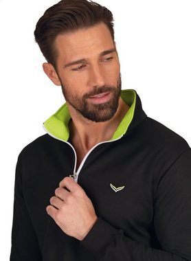 Trigema Sweatshirt TRIGEMA Sweatshirt mit Kragen und Reißverschluss