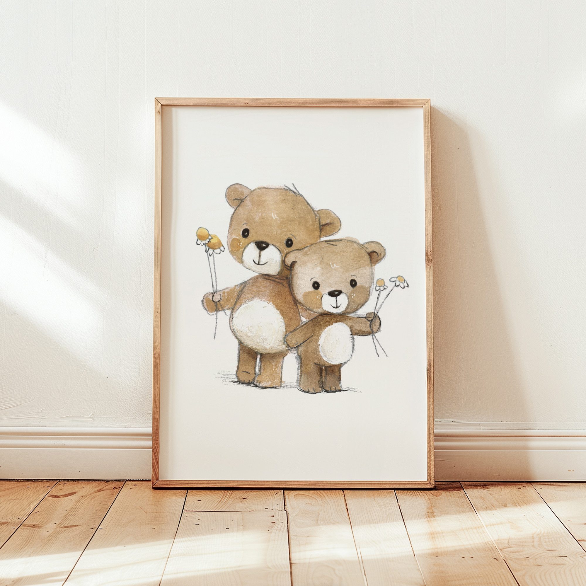 Pipapier Poster Kinderbild "Teddys", Kinderzimmerposter, Druck Kinderposter günstig online kaufen