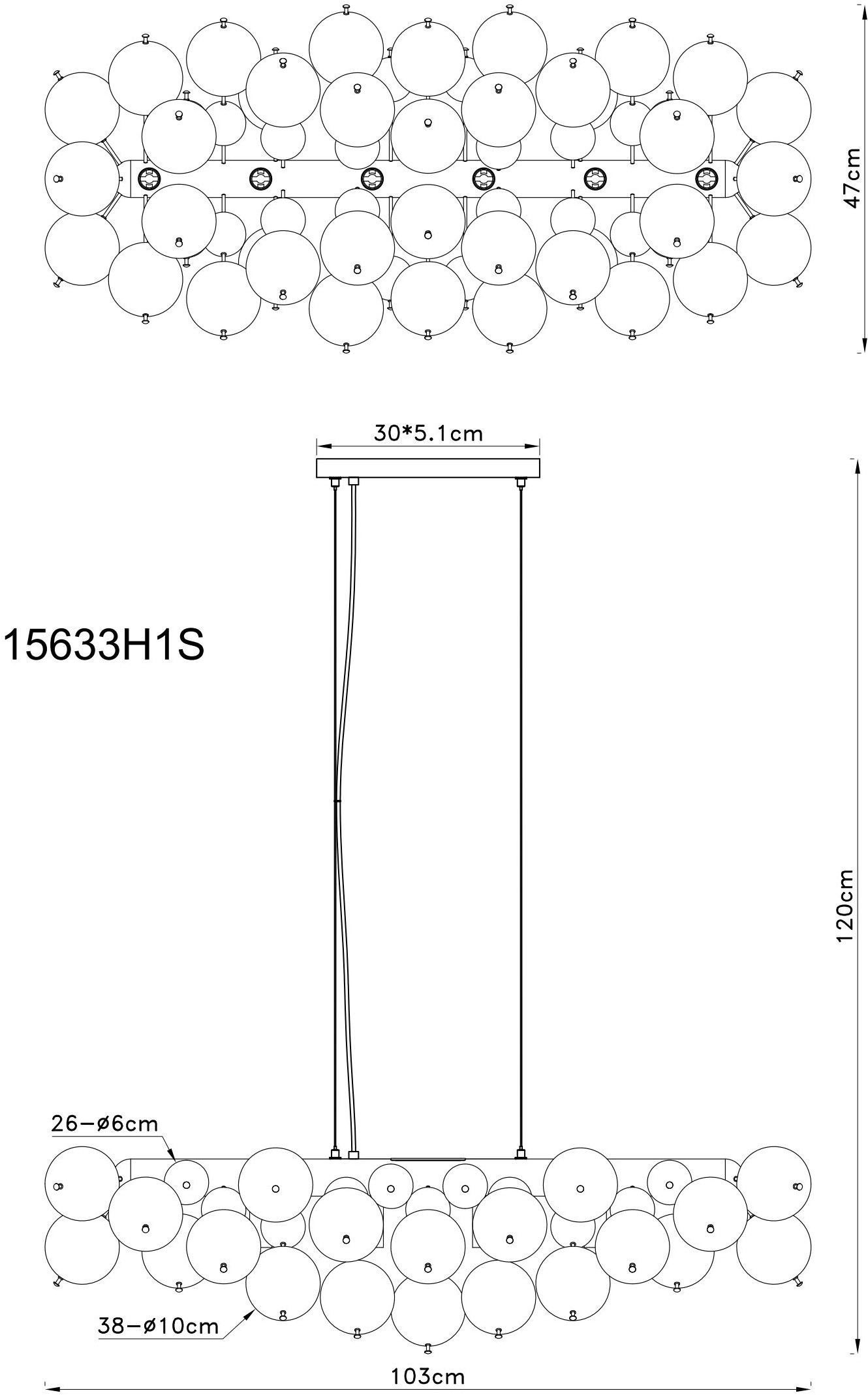 GLOBO LIGHTING Hängeleuchte UDO, ohne Leuchtmittel, Hängelampe Glaskugeln rauchfarben 2 Glasgrößen Esszimmer Esstisch