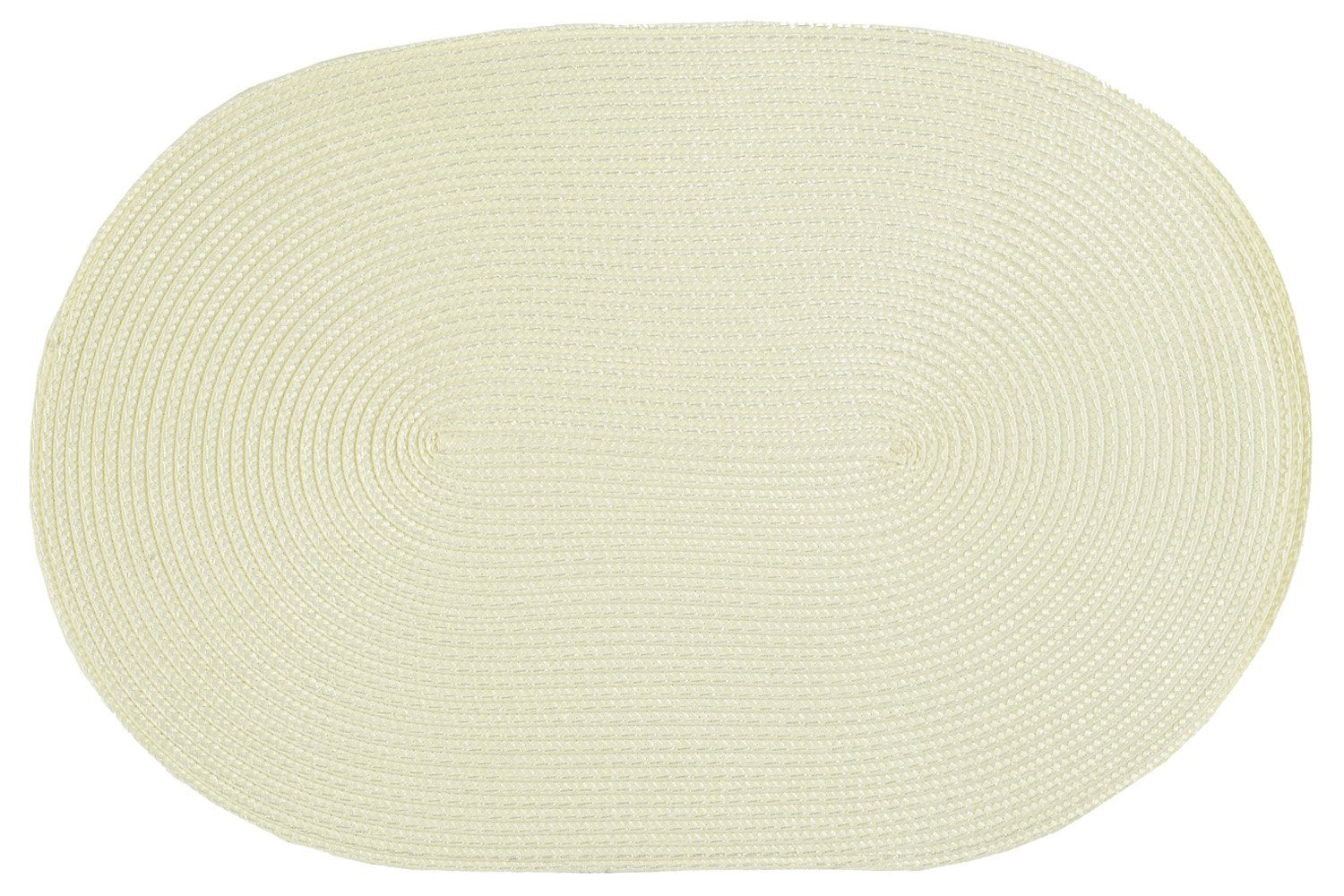 Platzset, Platzset oval ca. 45x30 cm Bast Optik Platzdeckchen Tischset geflochte, Haus und Deko, (1-St) Ecru