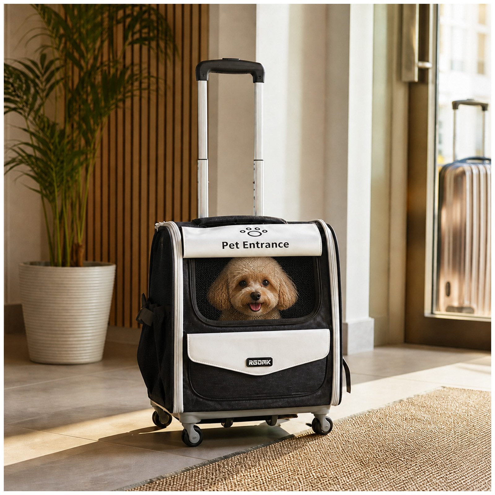 Tiertransporttasche Haustier Transporttasche mit Trolley und Rucksackfunktion