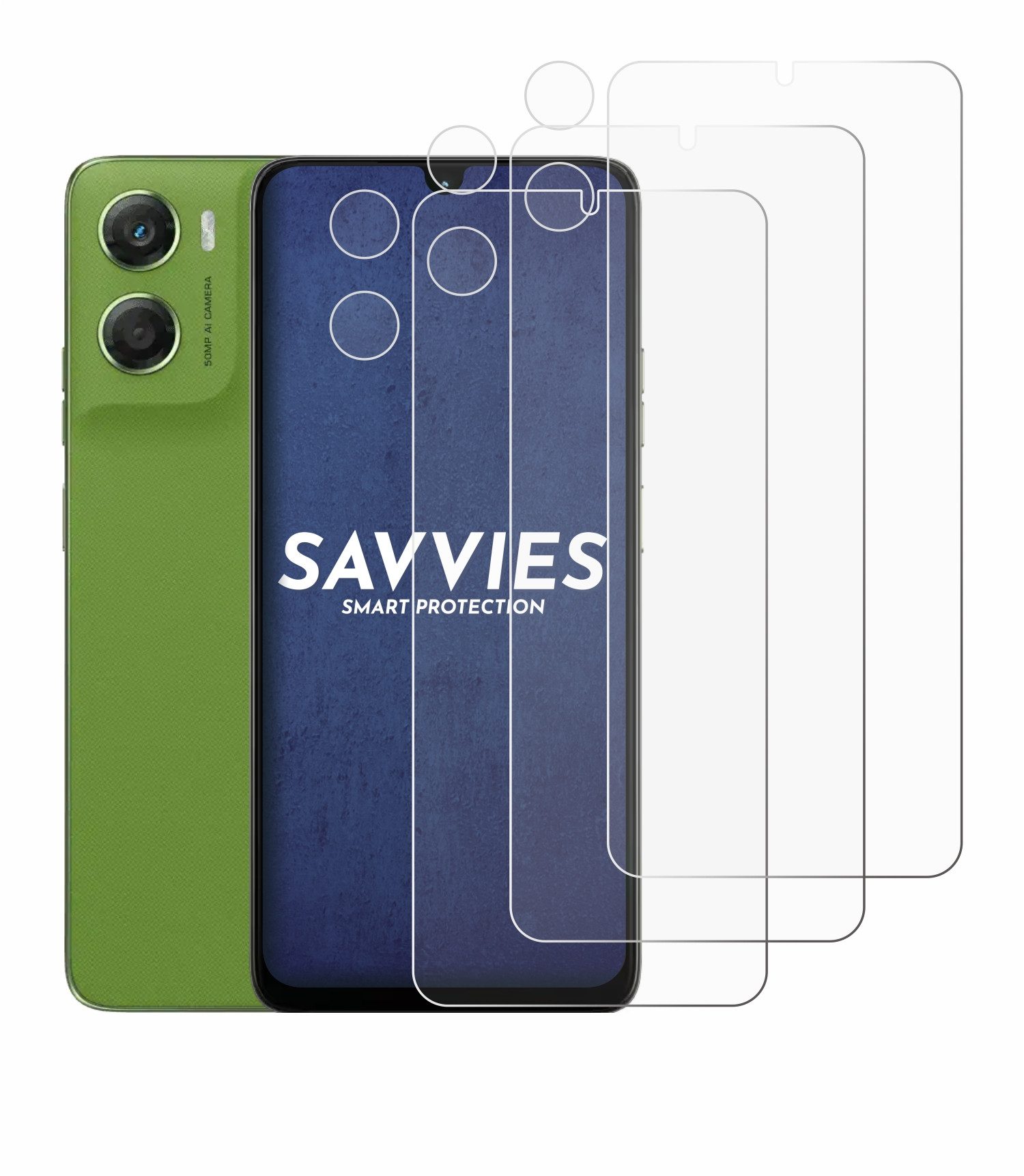 Savvies Displayschutzfolie Schutzfolie für Motorola Moto G06 (Display+Kamera), 6 Stück, Displayschutz Schutz Folie Klar Transparent