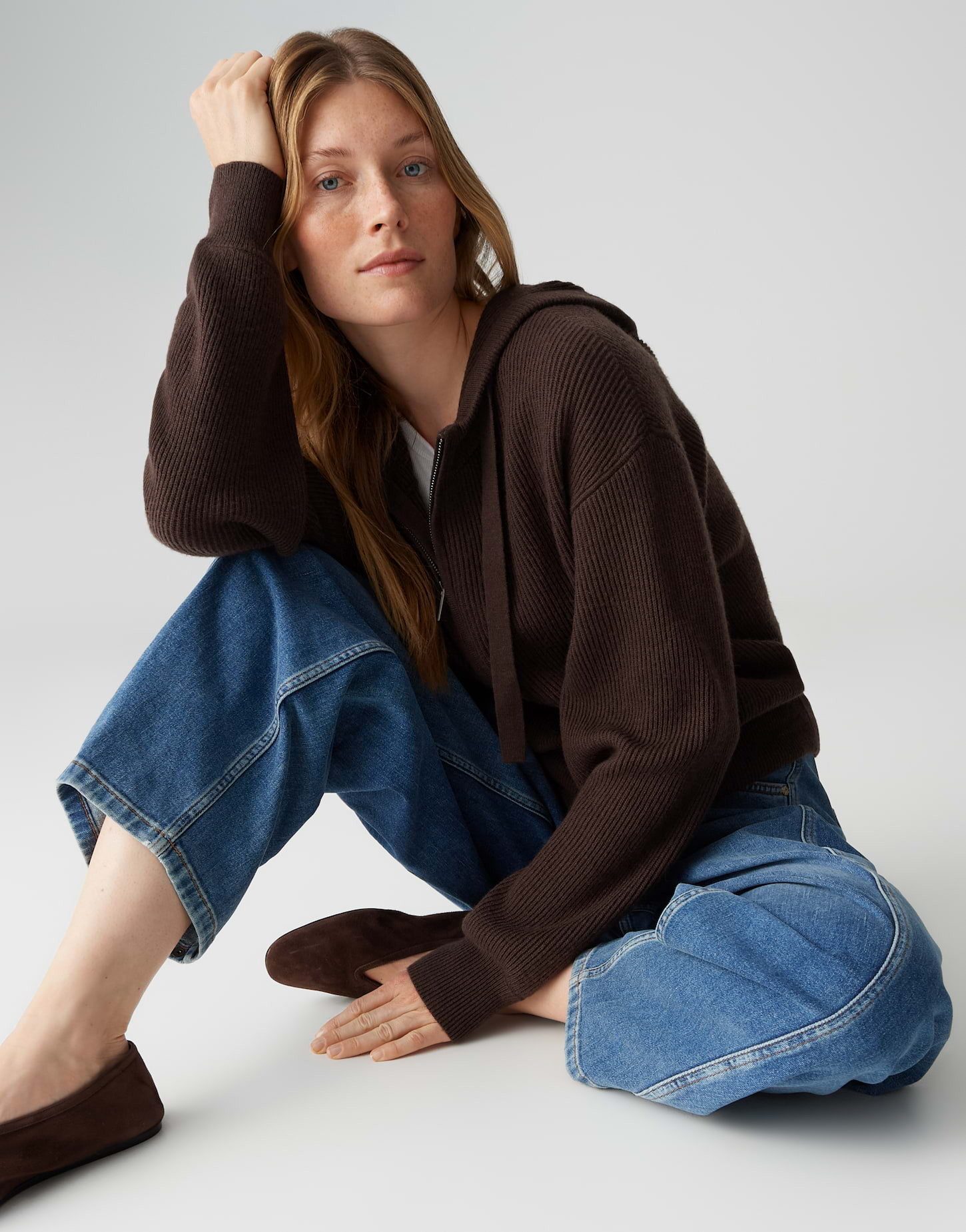 OPUS Strickjacke DESO Regular aus feinem Rippstrick lockere Passform, weicher Griff, wärmend