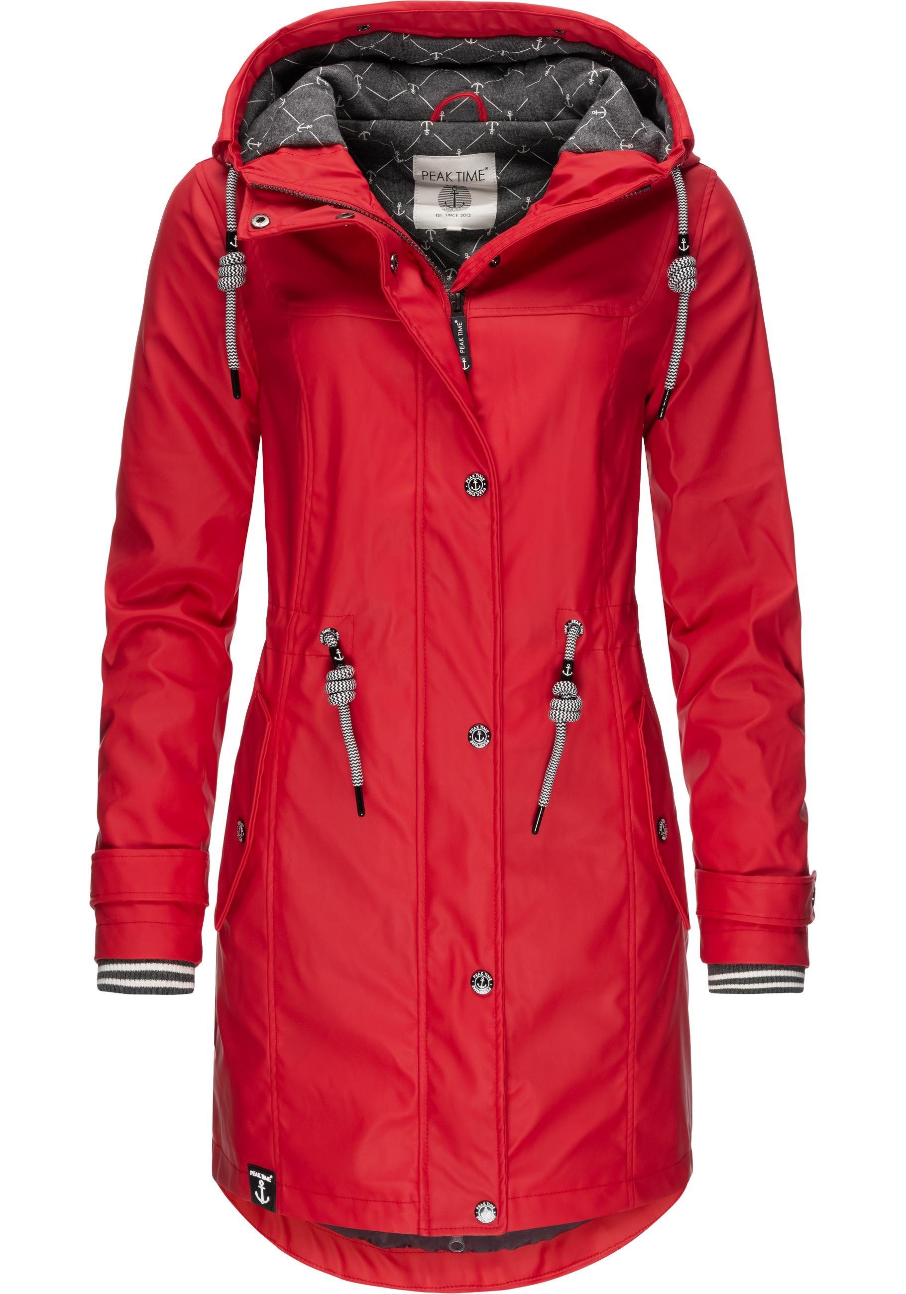 PEAK TIME Regenjacke L60042 stylisch taillierter Regenmantel für Damen günstig online kaufen