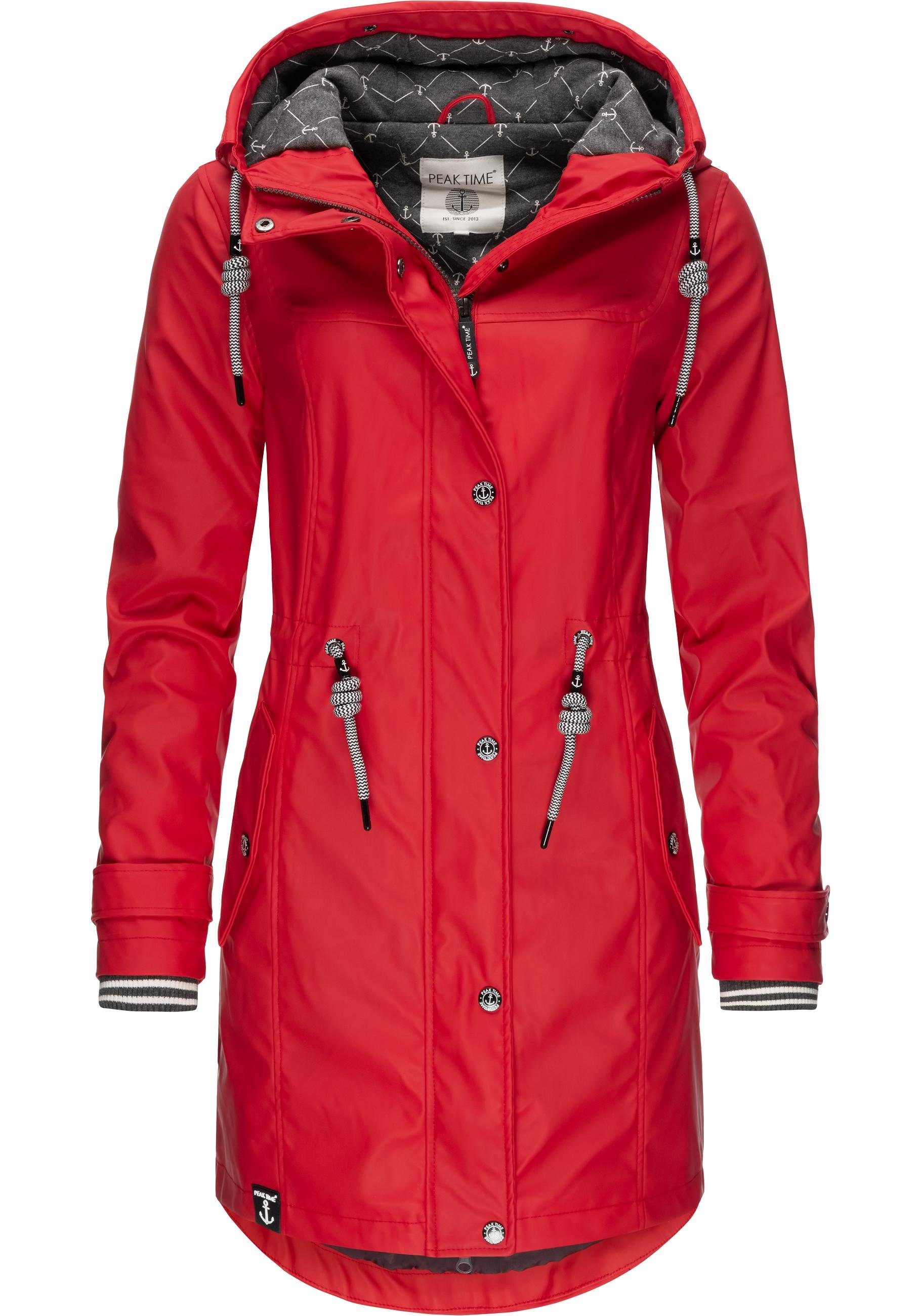 PEAK TIME Regenjacke »L60042« stylisch taillierter Regenmantel für Damen