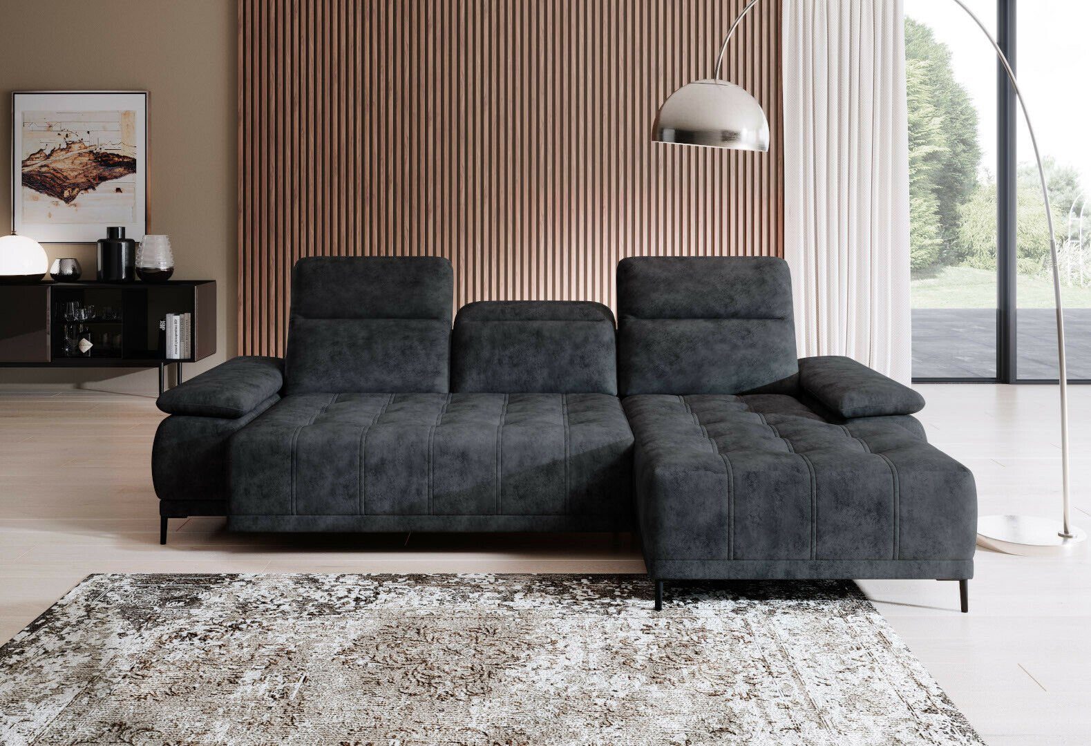 Couch Ecksofa, L-Form Ecksofa JVmoebel Design Multifunktion Stoff Textil Sofa Sofa