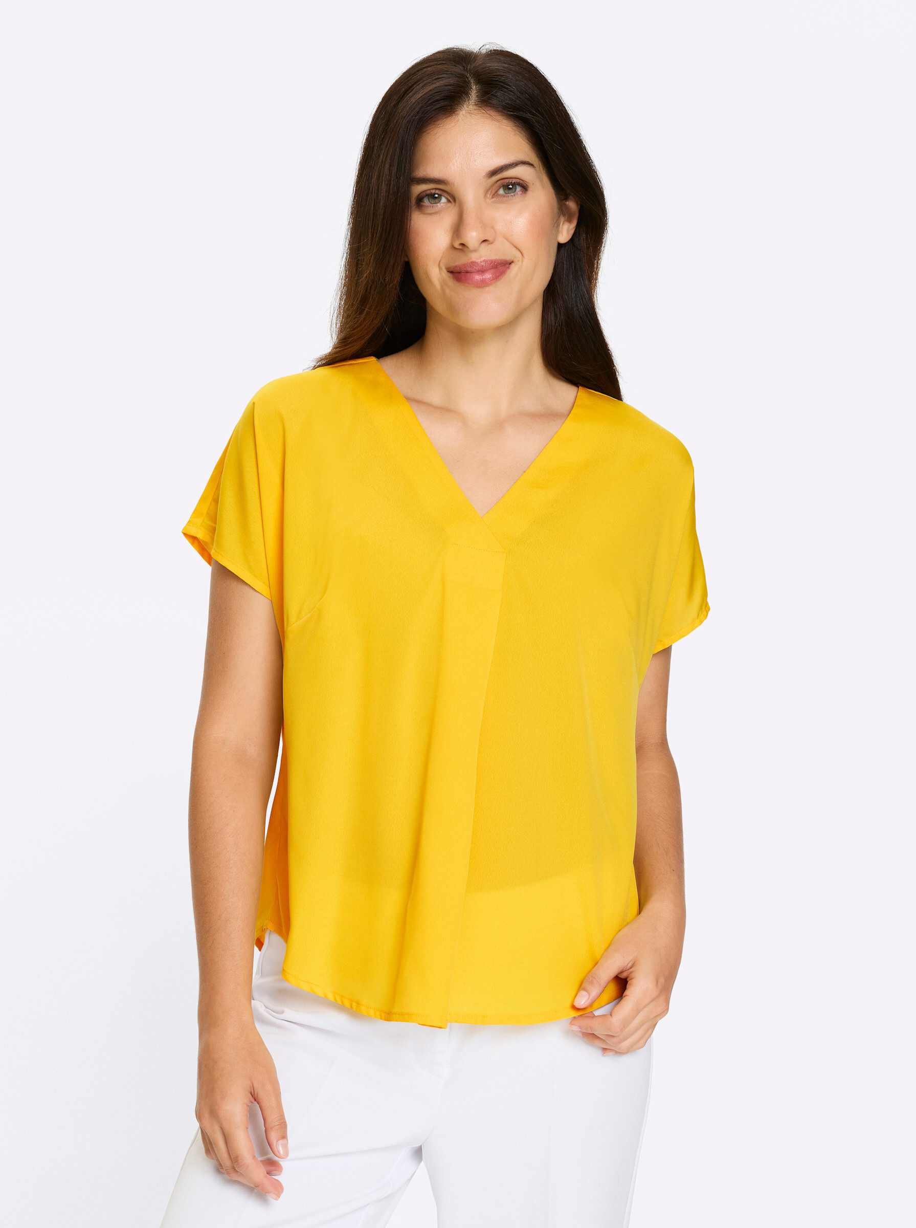Klassische Bluse Schlupfbluse Kurzarm
