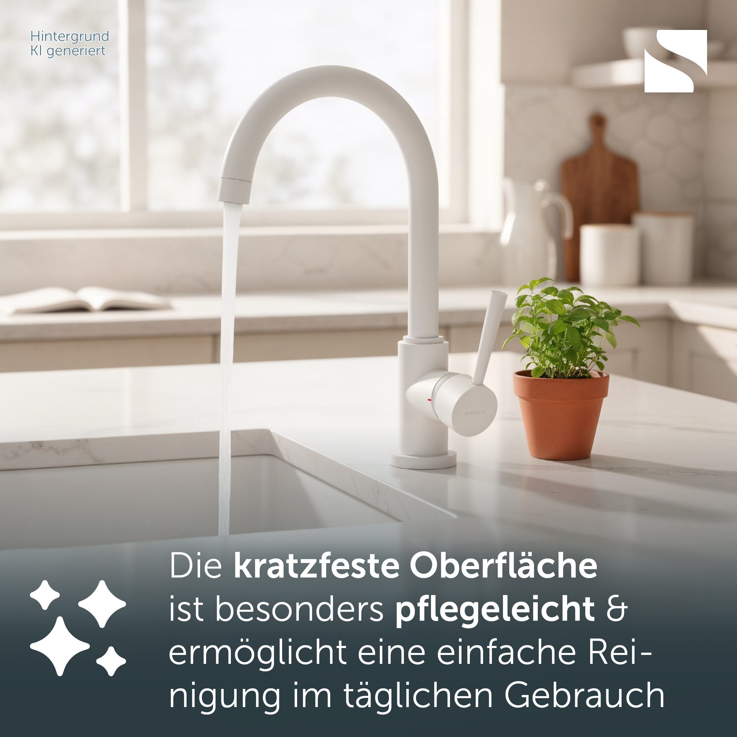 Schütte Spültischarmatur CORNWALL Küchenarmatur, rund, Cold-Start, 360° schwenkbar, Marken-Mischdüse – Bild 5 von 5