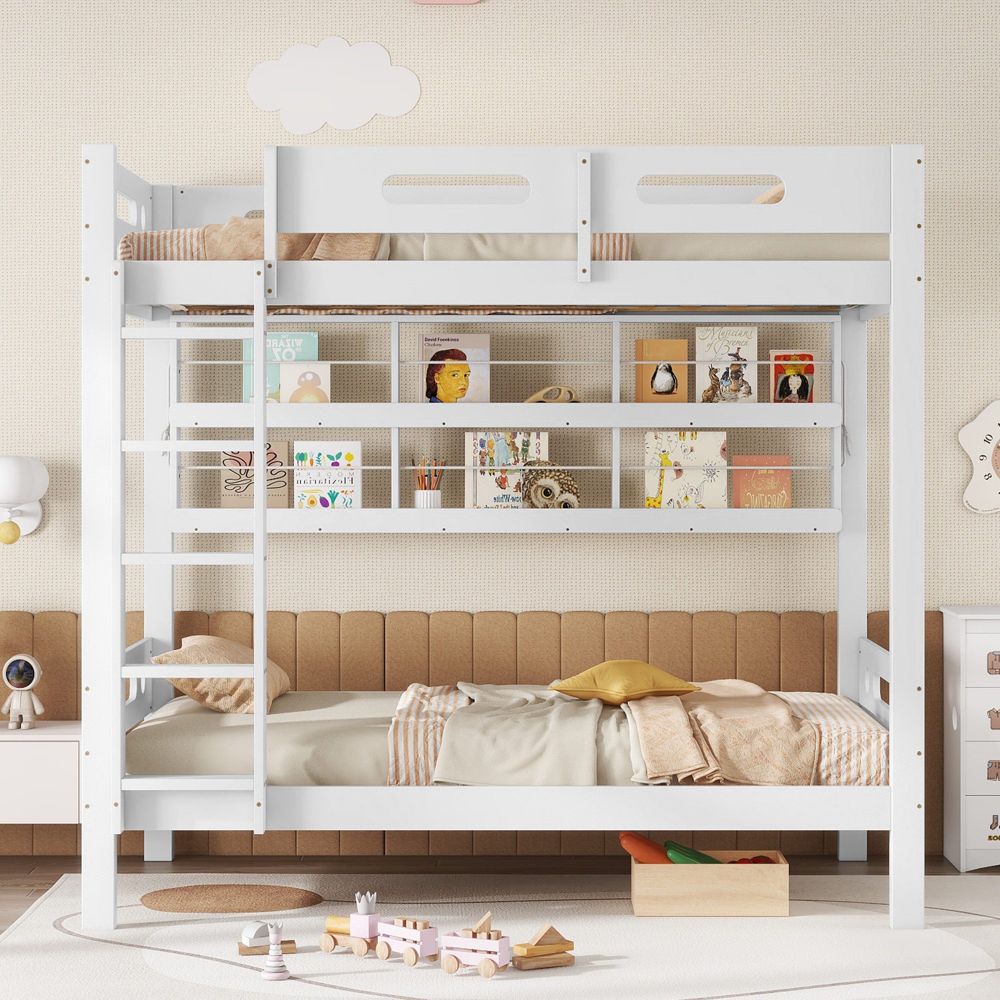 Odikalo Kinderbett Etagenbett Holzbett mit Fallschutz günstig online kaufen