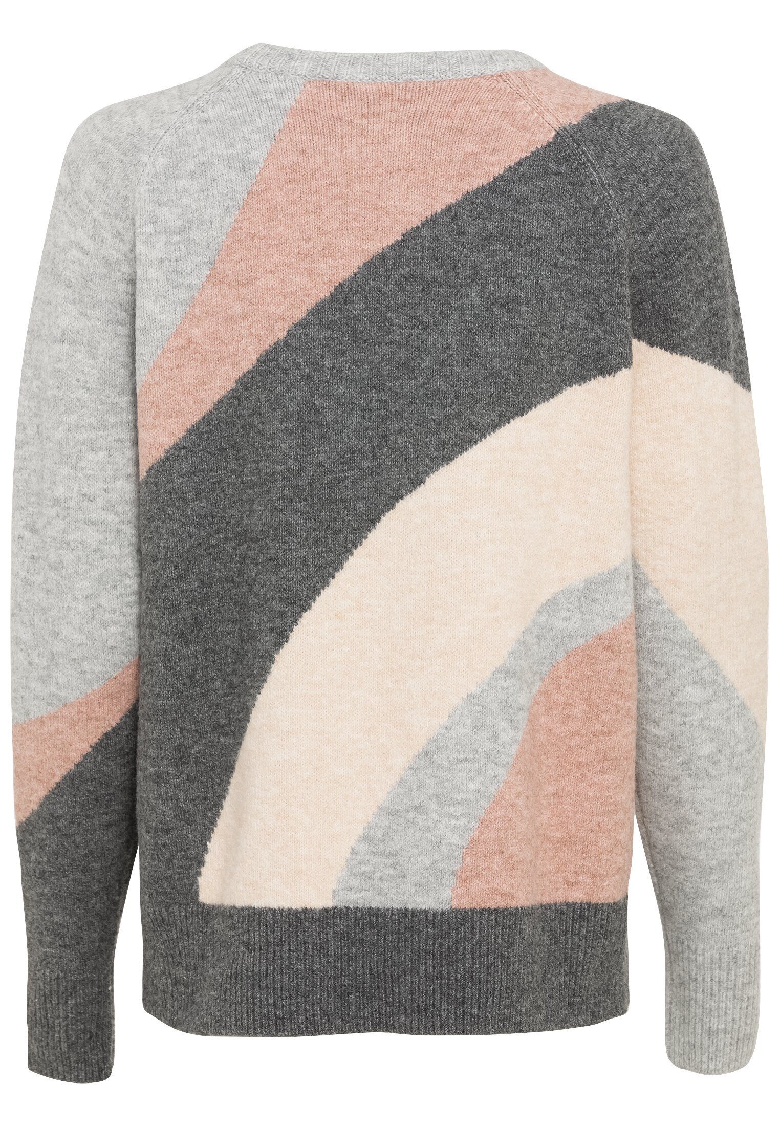 camel active Strickpullover Intarsien Strickpullover mit Rundhalsausschnitt günstig online kaufen