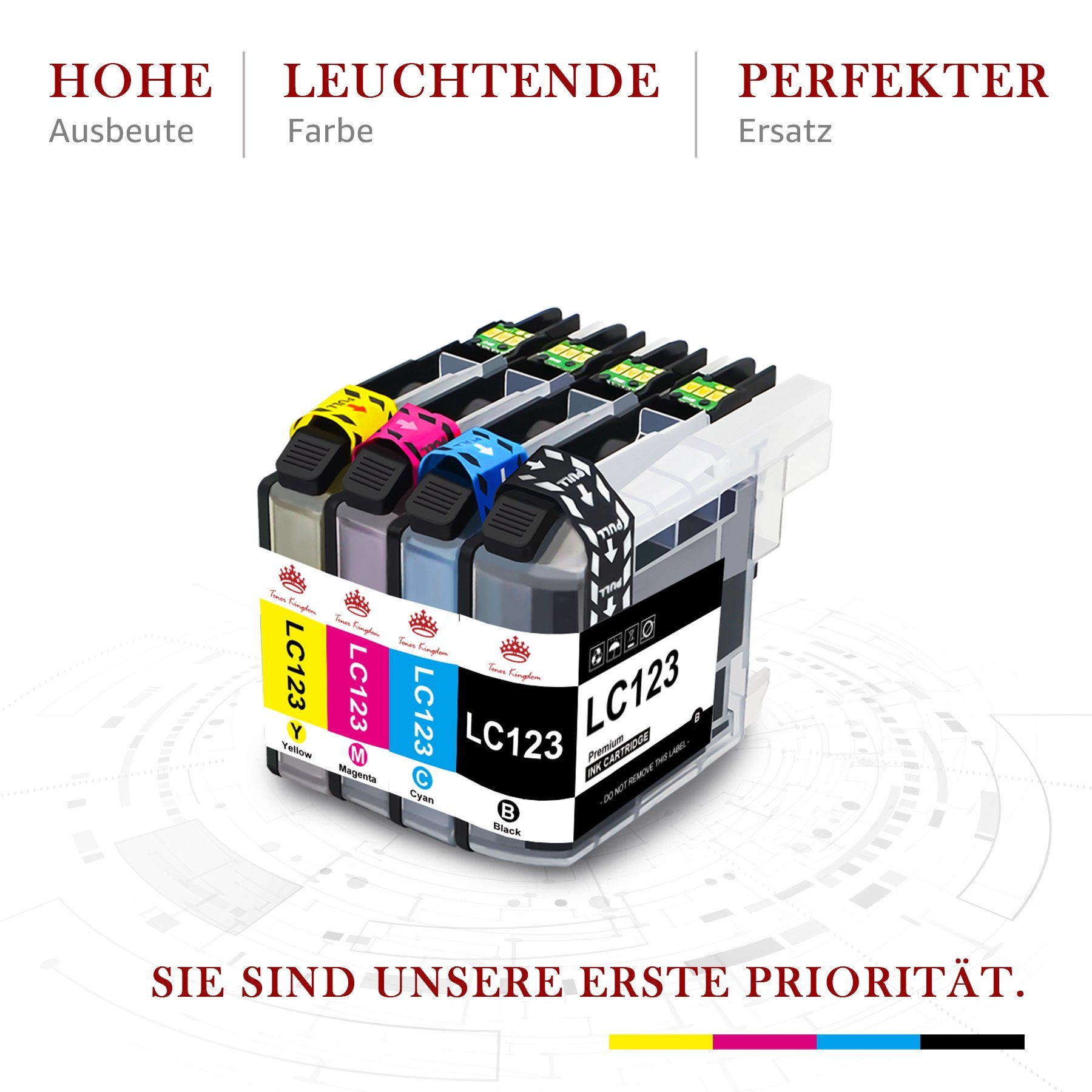 Thumbnail - Toner Kingdom LC 123 LC123 XL für Brother MFC-J650DW J470DW J4510DW Tintenpatrone