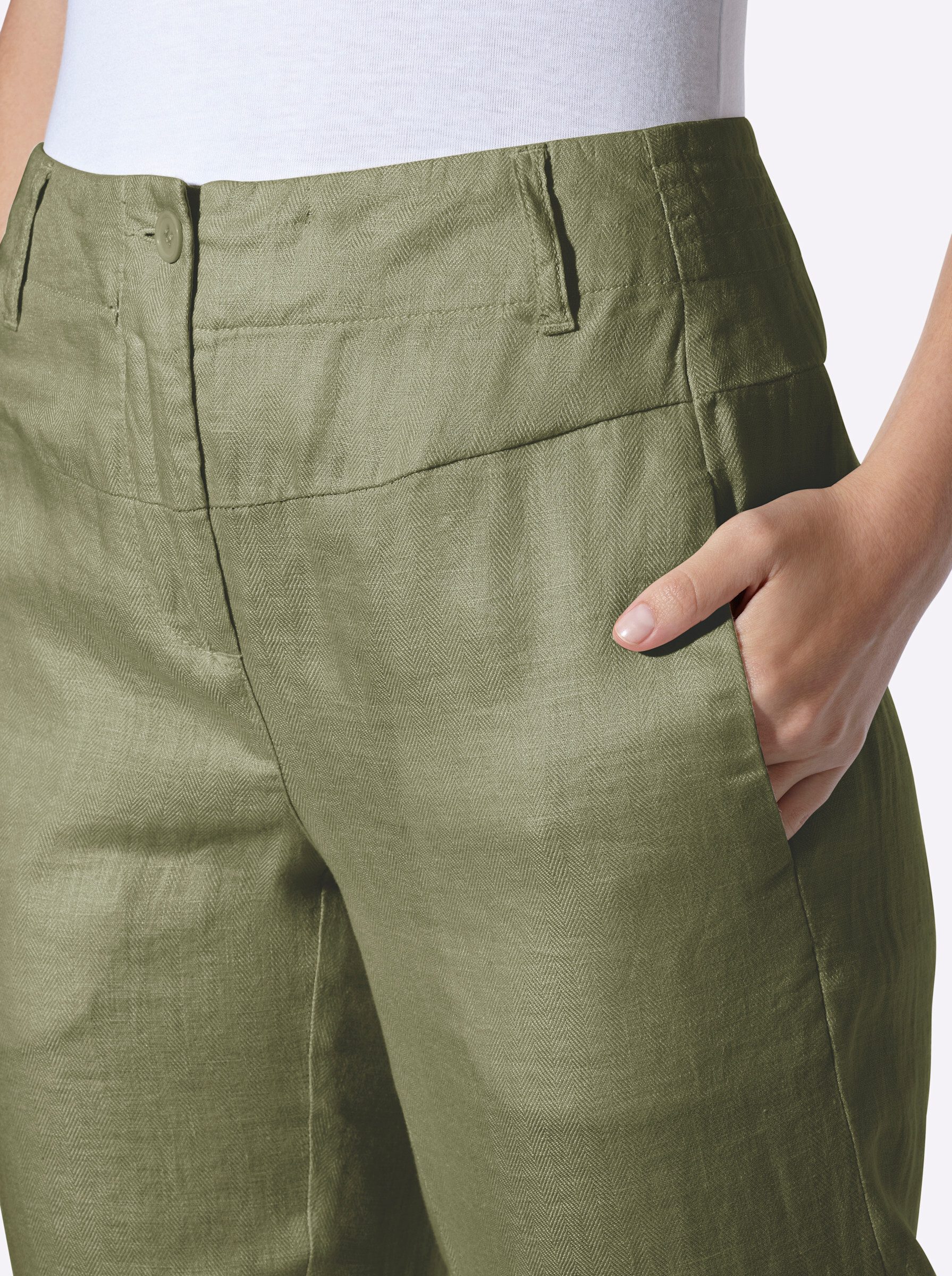 heine Jerseyhose Leinenhose normal