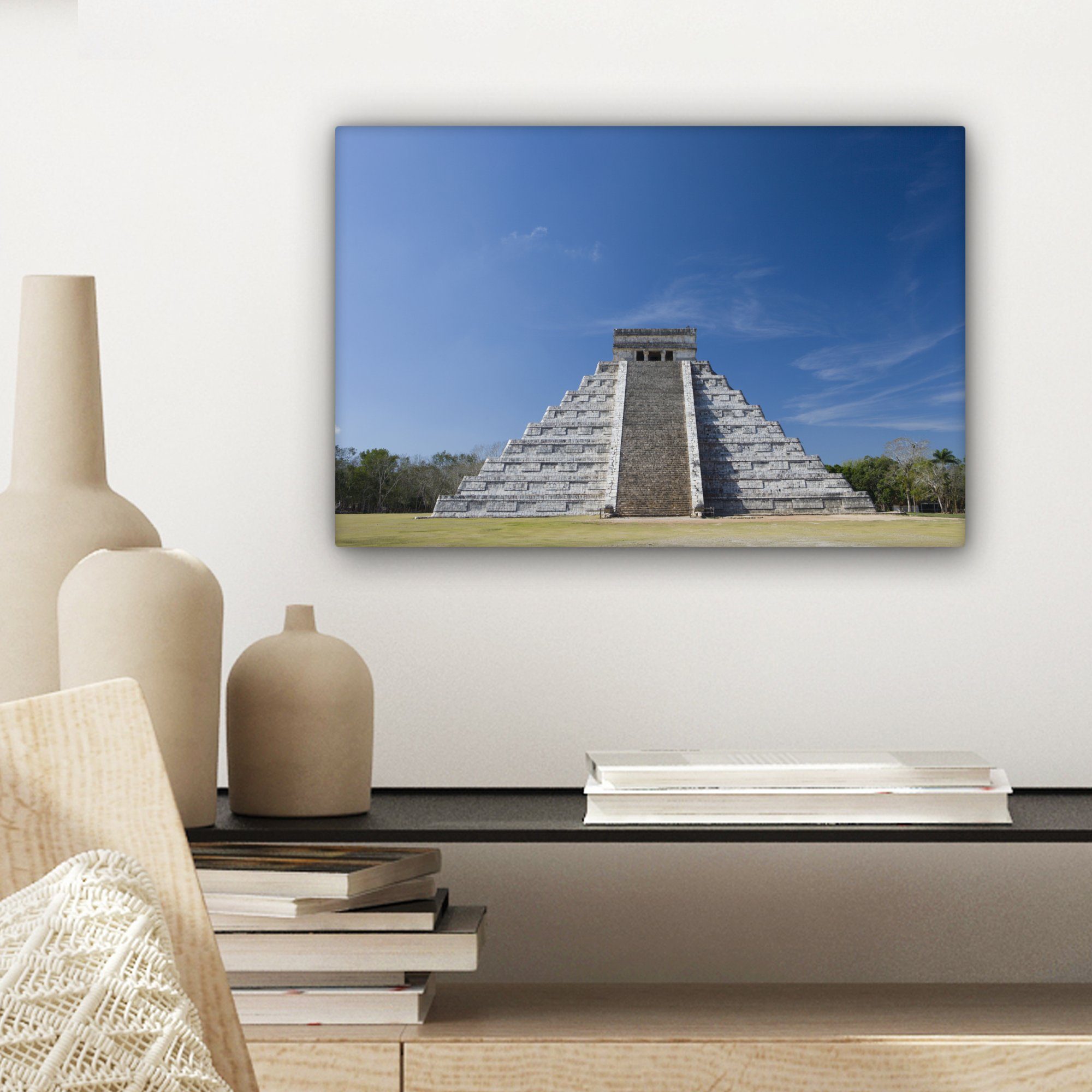 Aufhängefertig, St), cm Eine 30x20 Wandbild Wanddeko, Leinwandbilder, Leinwandbild Pyramide OneMillionCanvasses® (1 in Mexiko,