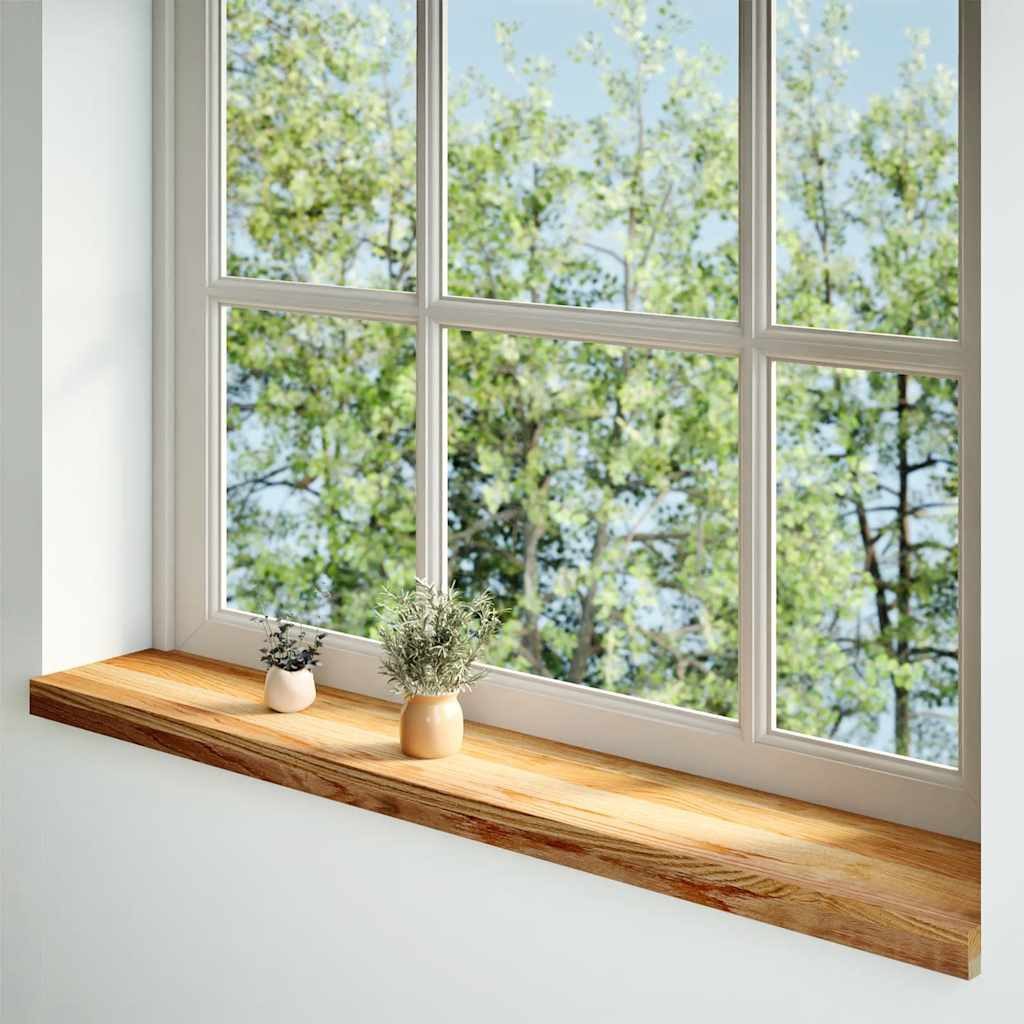 vidaXL Fensterbank, Fensterbänke 2 Stk. Hellbraun 120x20x2 cm Massivholz Ei günstig online kaufen