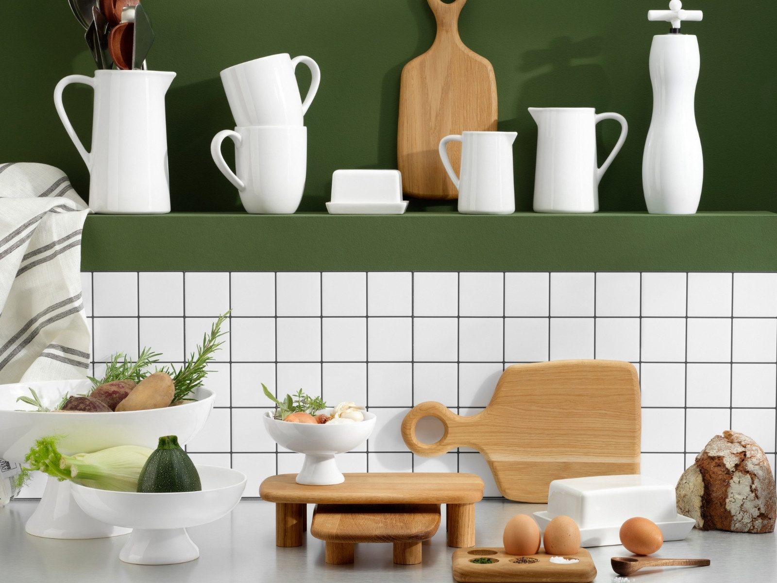 ASA SELECTION Tablett wood Tablett auf Fuß Eiche 27,5x16cm, Eiche