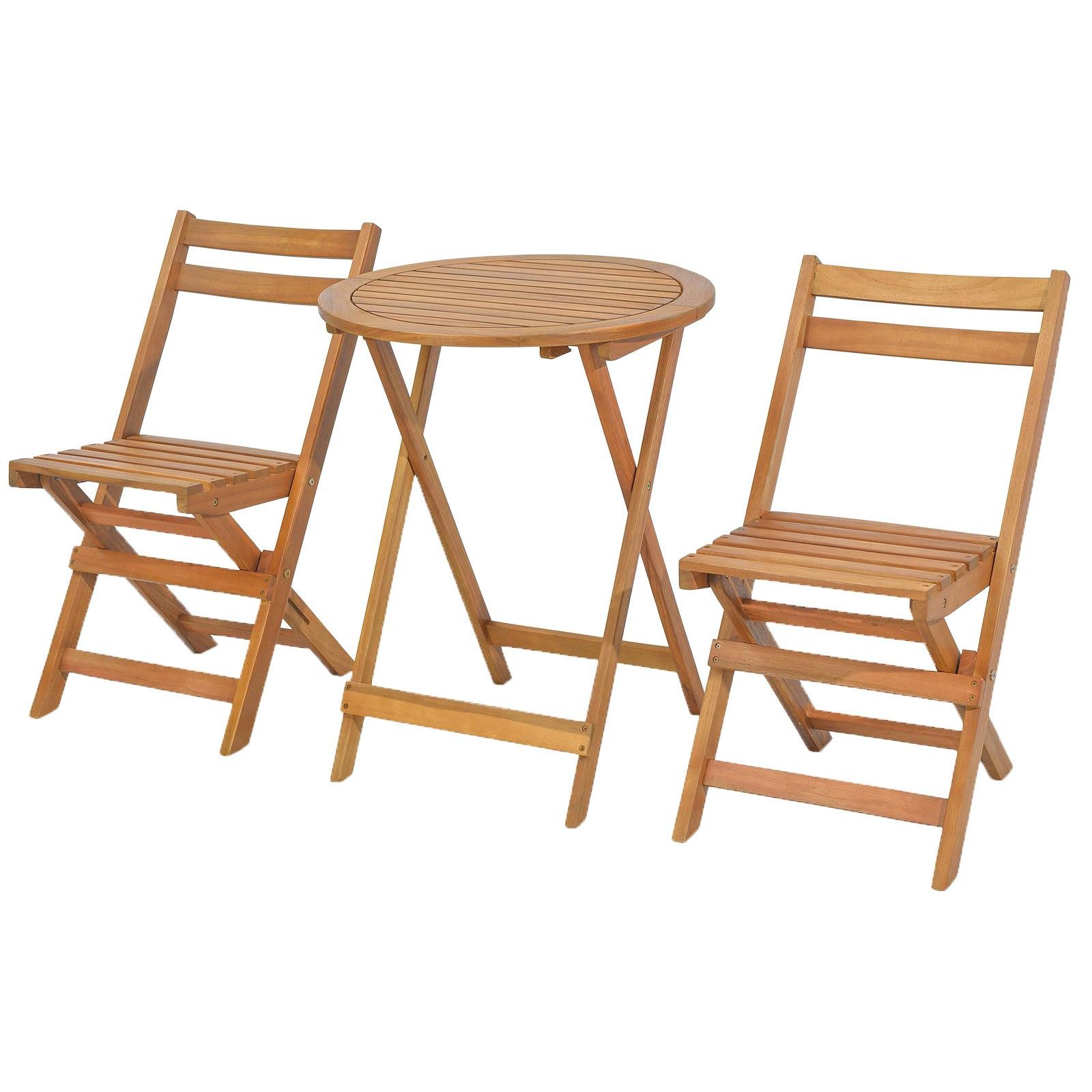 KOMFOTTEU Sitzgruppe Gartenmöbel, (Set), Balkonmöbel aus Akazienholz