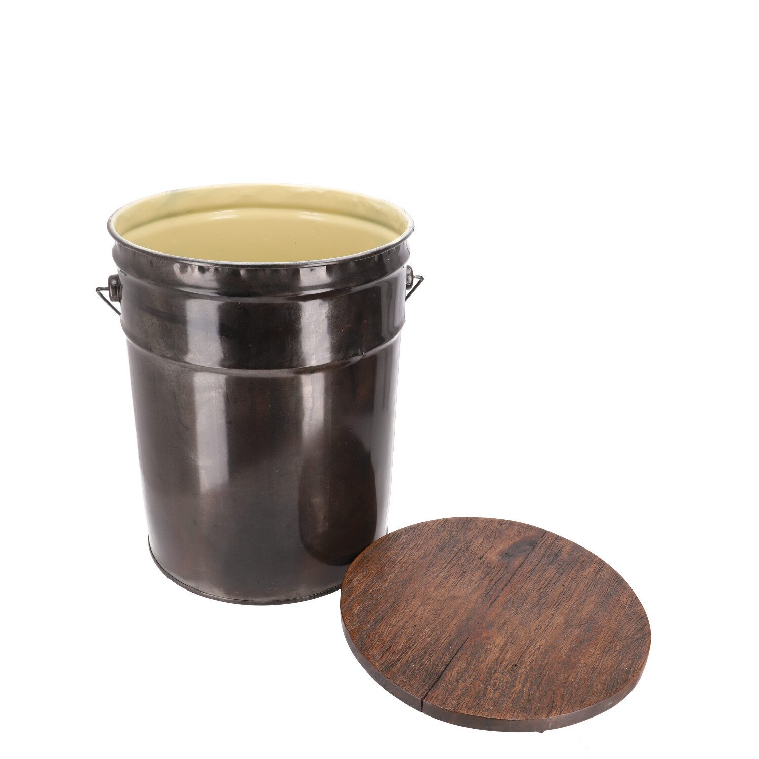 Guru-Shop Stuhl Hocker Eimer Sitzschemel mit Holzdeckel,..