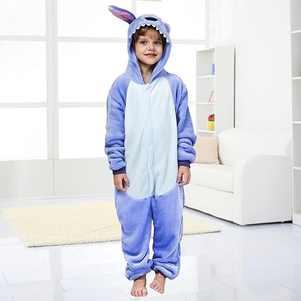 Schlafoverall Kigurumi,Tier Kleidung Kinder Jumpsuit,Pyjamas Pyjama Overalls Fleece Schlafoverall XDeer Nachtwäsche Fleece Blau Onesie